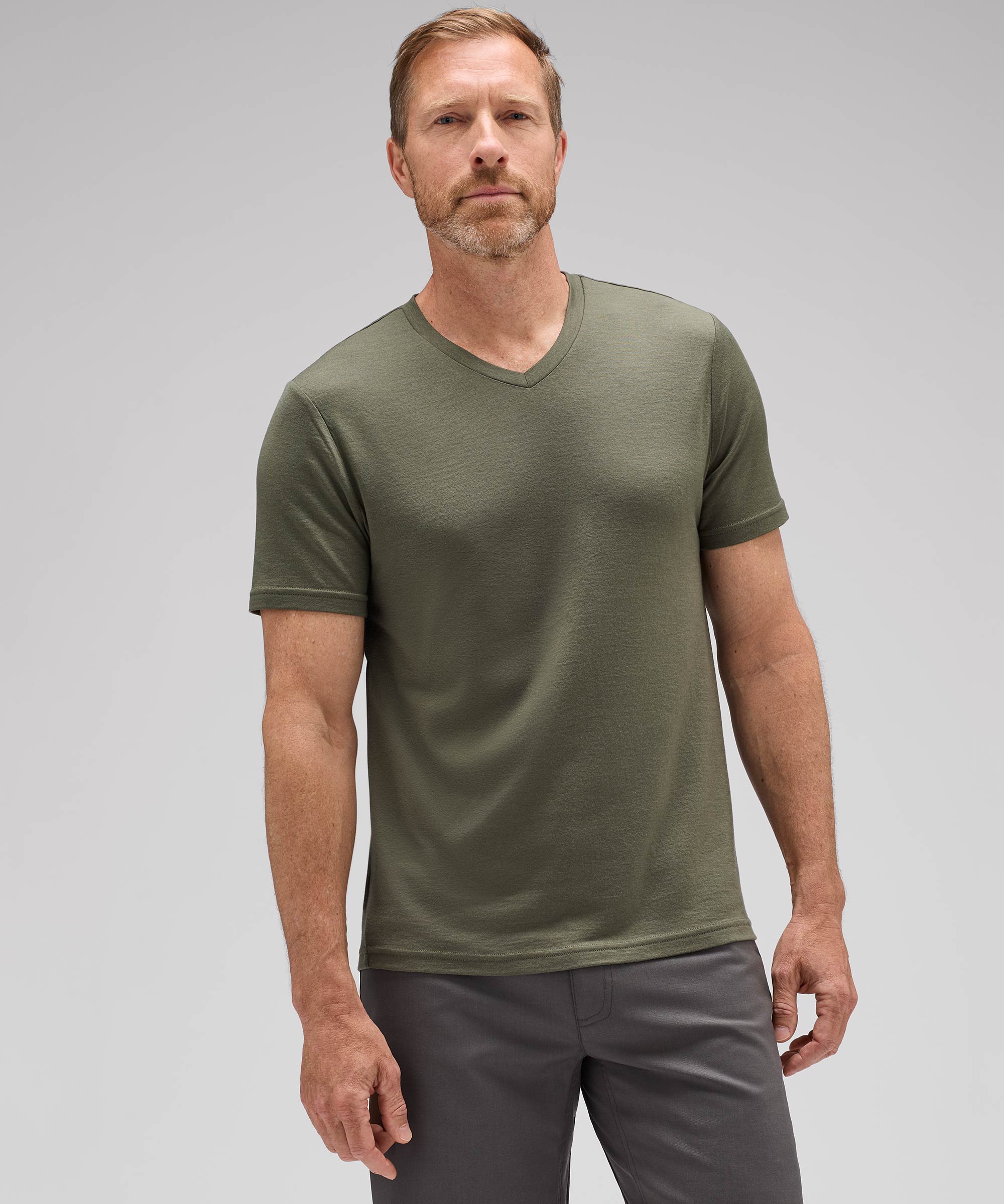 Men's Merino V-Neck T-Shirt、mySite、noshort