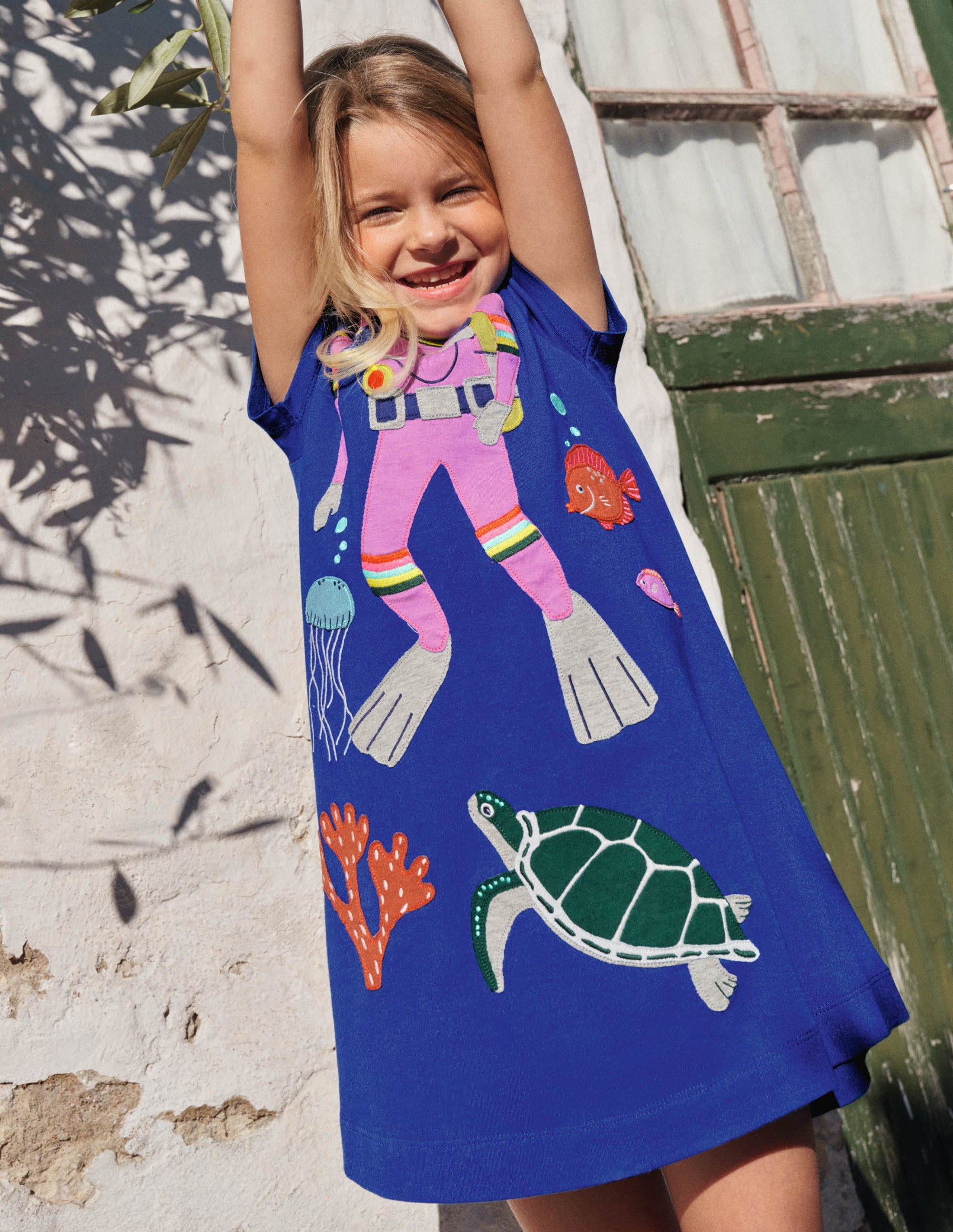  Fun Big Appliqué Dress-Blue Wave Diver、mySite、ashleygrahame