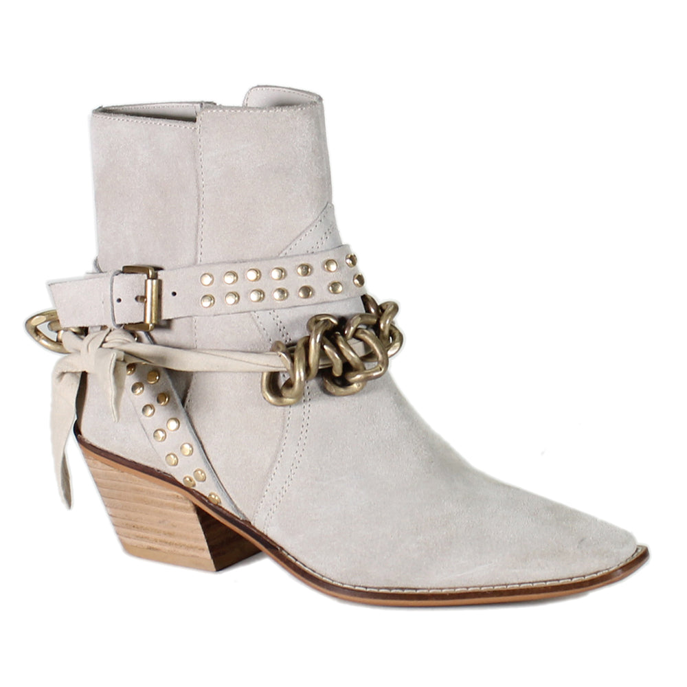 Paper Lily Chain Studded Snip Toe Zippered Booties、mySite、gtrtttuynbv