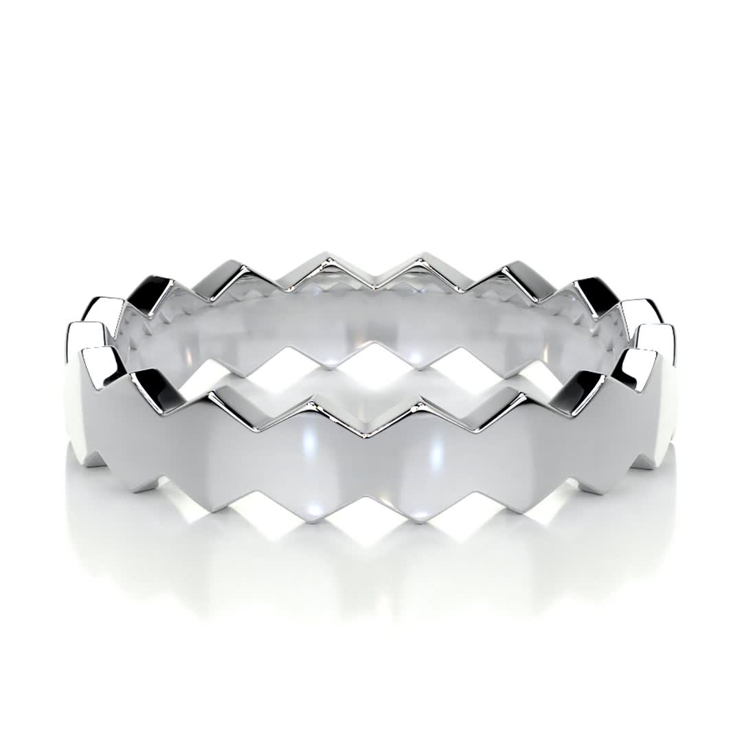 Gilles Men's Wedding Band -18K White Gold、mySite、hinf8tx79