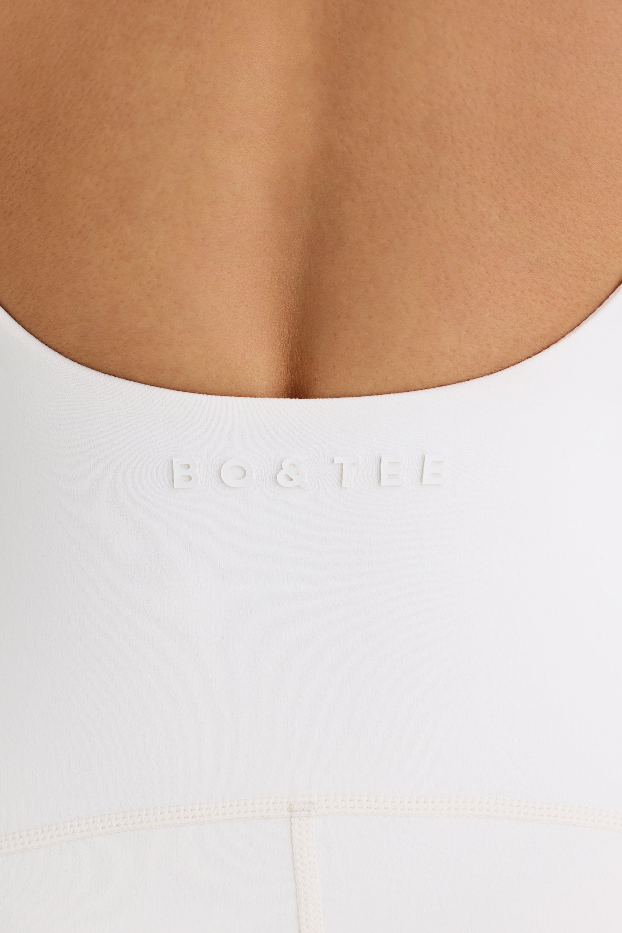 Soft Active Open-Back Unitard in White、mySite、solidvoid