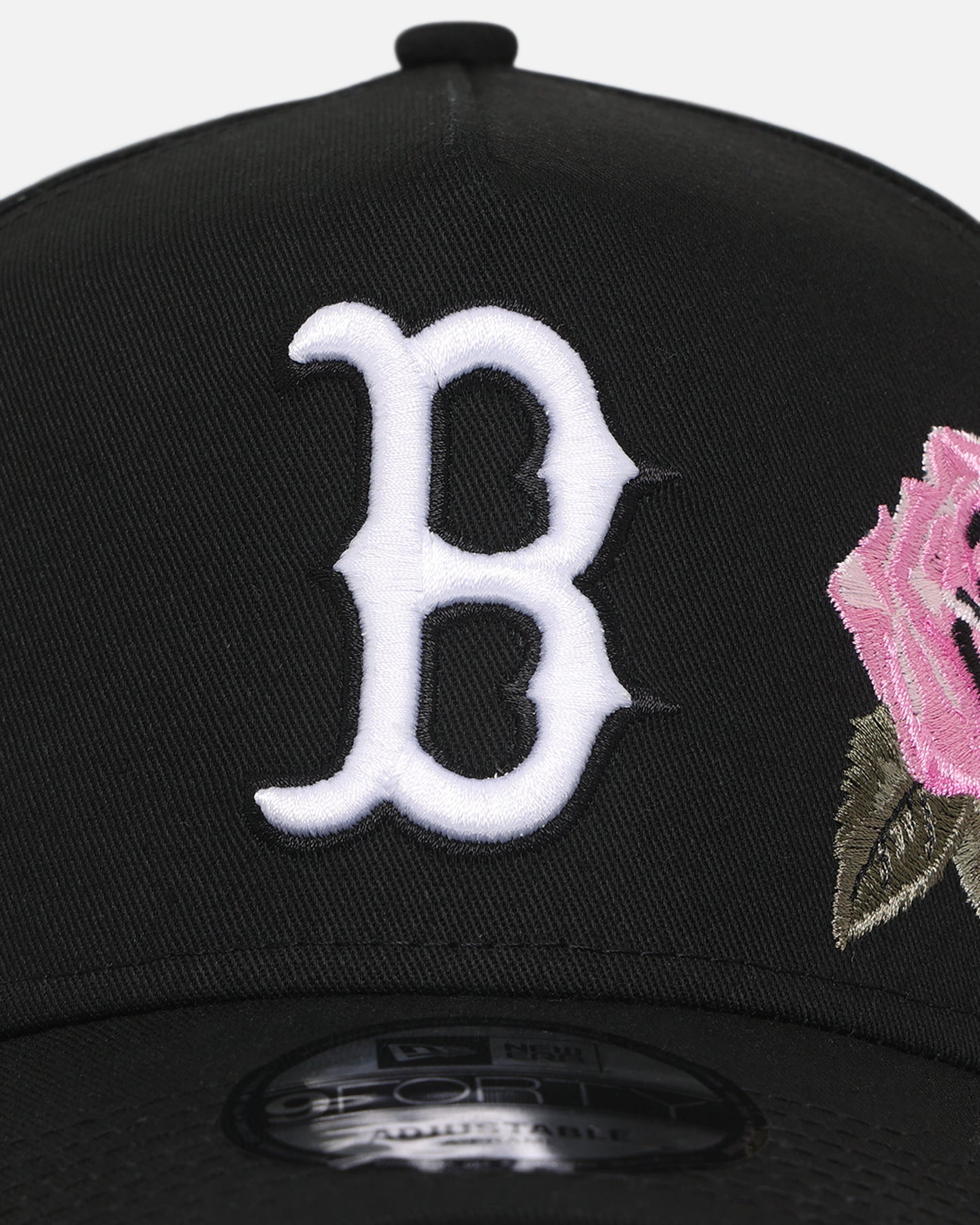 New Era Boston Red Sox 'Rose Embroidery' 9FORTY A-Frame Snapback Black/Pink、mySite、zt4zffjzw