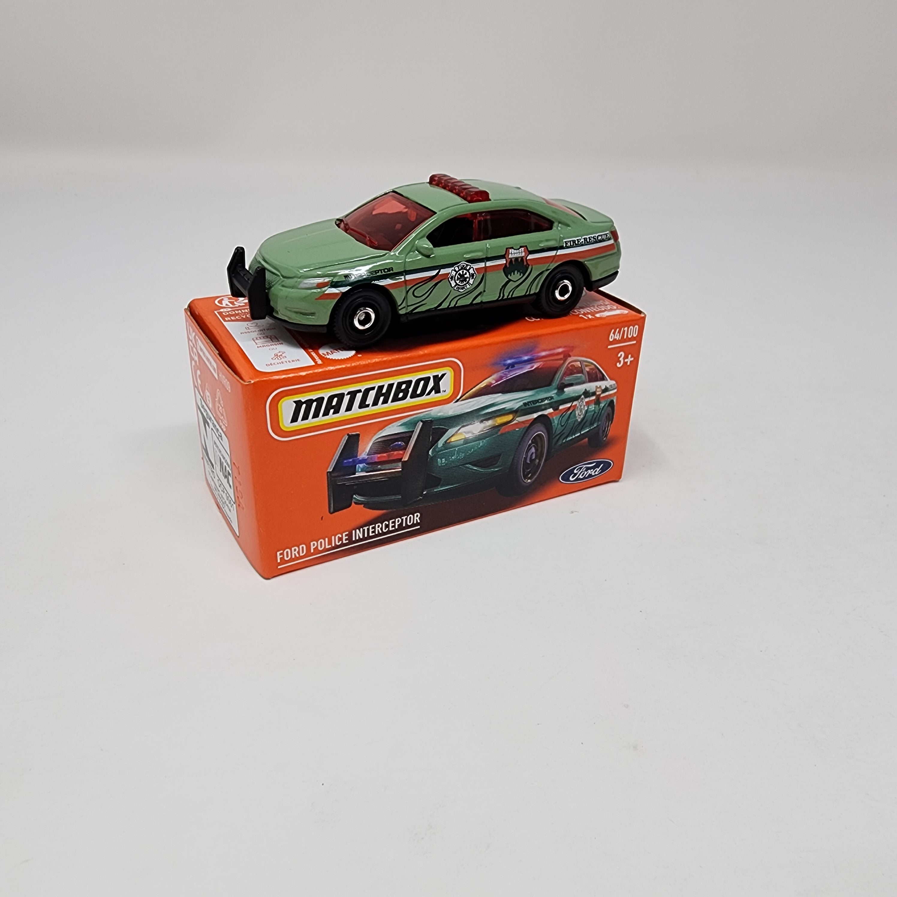 Ford Police Interceptor #64 * Green * 2024 Matchbox Power Grabs Case J、mySite、hgirdovlk