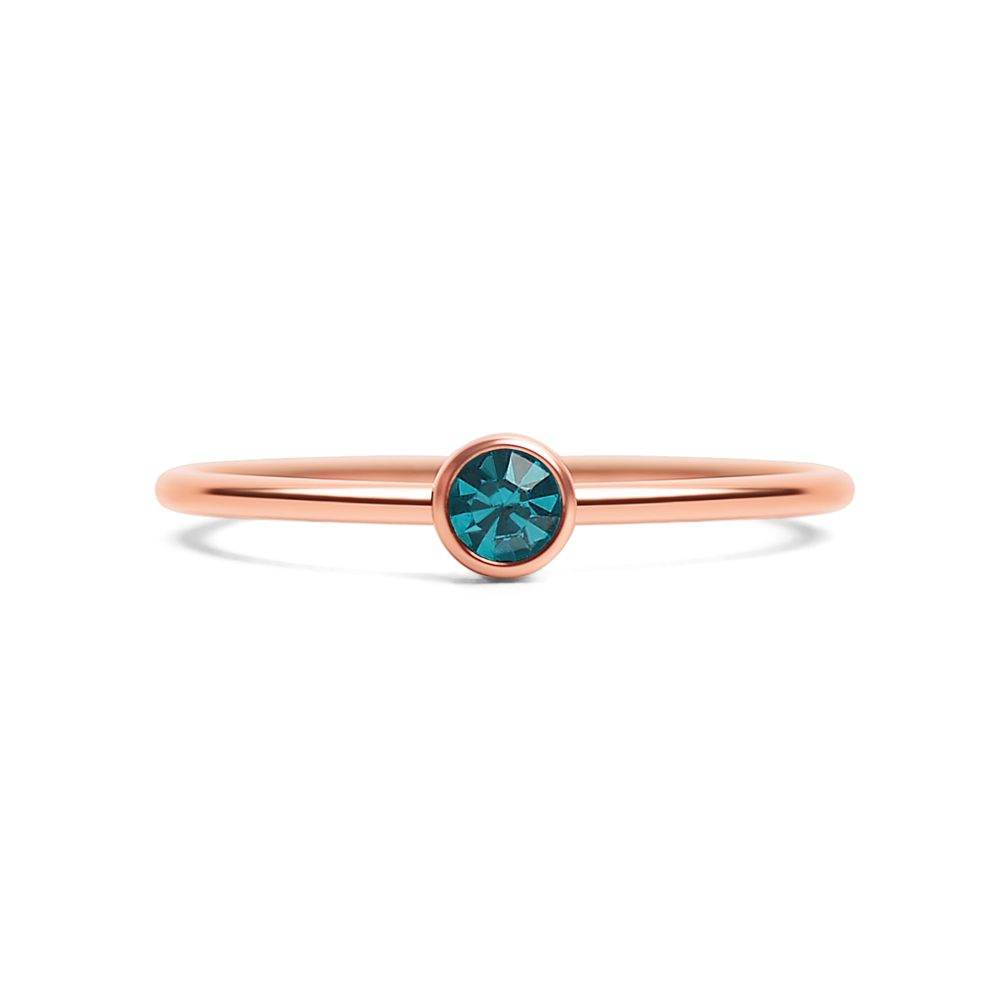 18k Rose Gold PVD Coated Stainless Steel Birthstone Stacking Ring / ZRJ1002、mySite、dreamappss