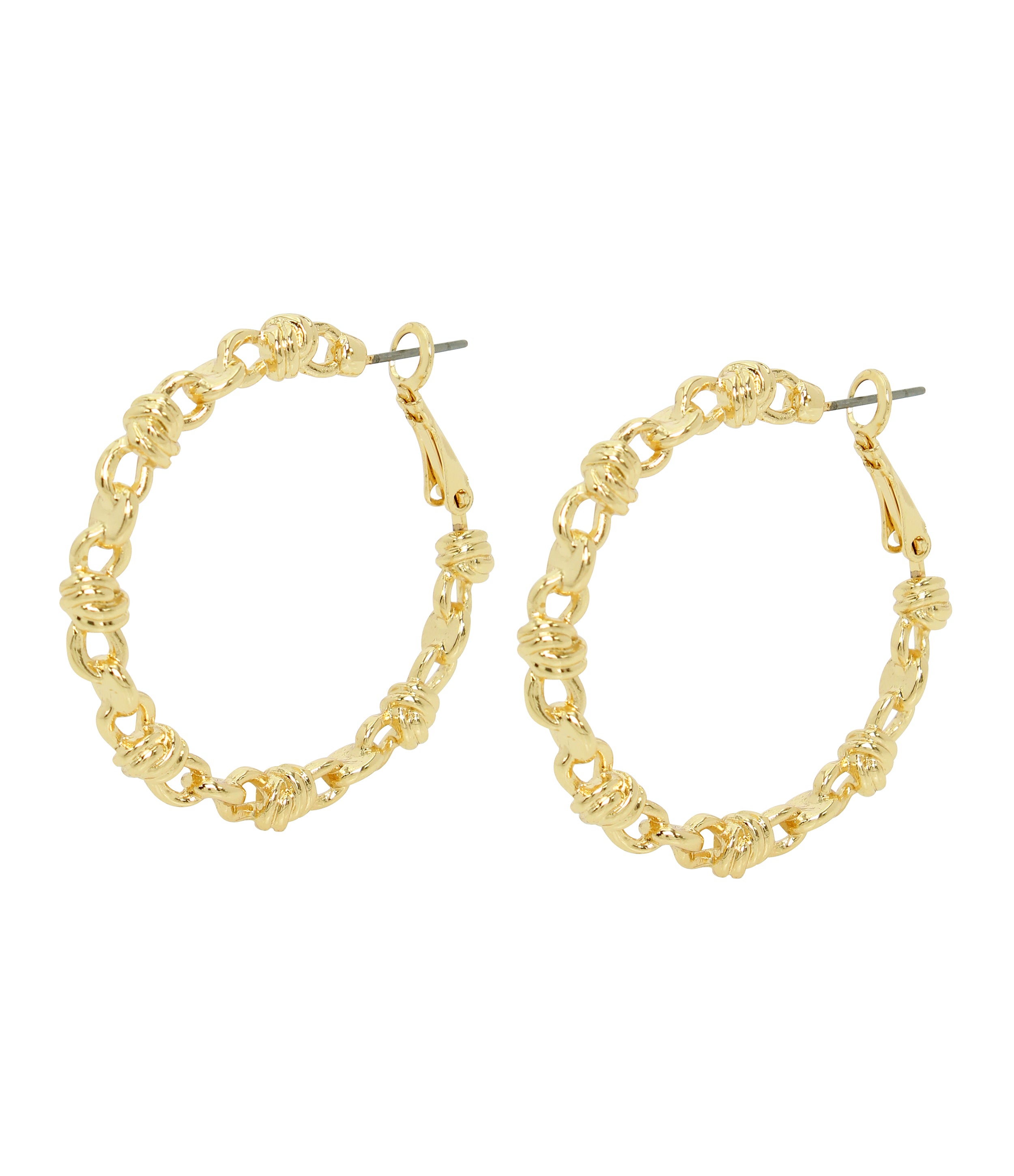 KNOT HOOP EARRINGS GOLD、mySite、dreamappss