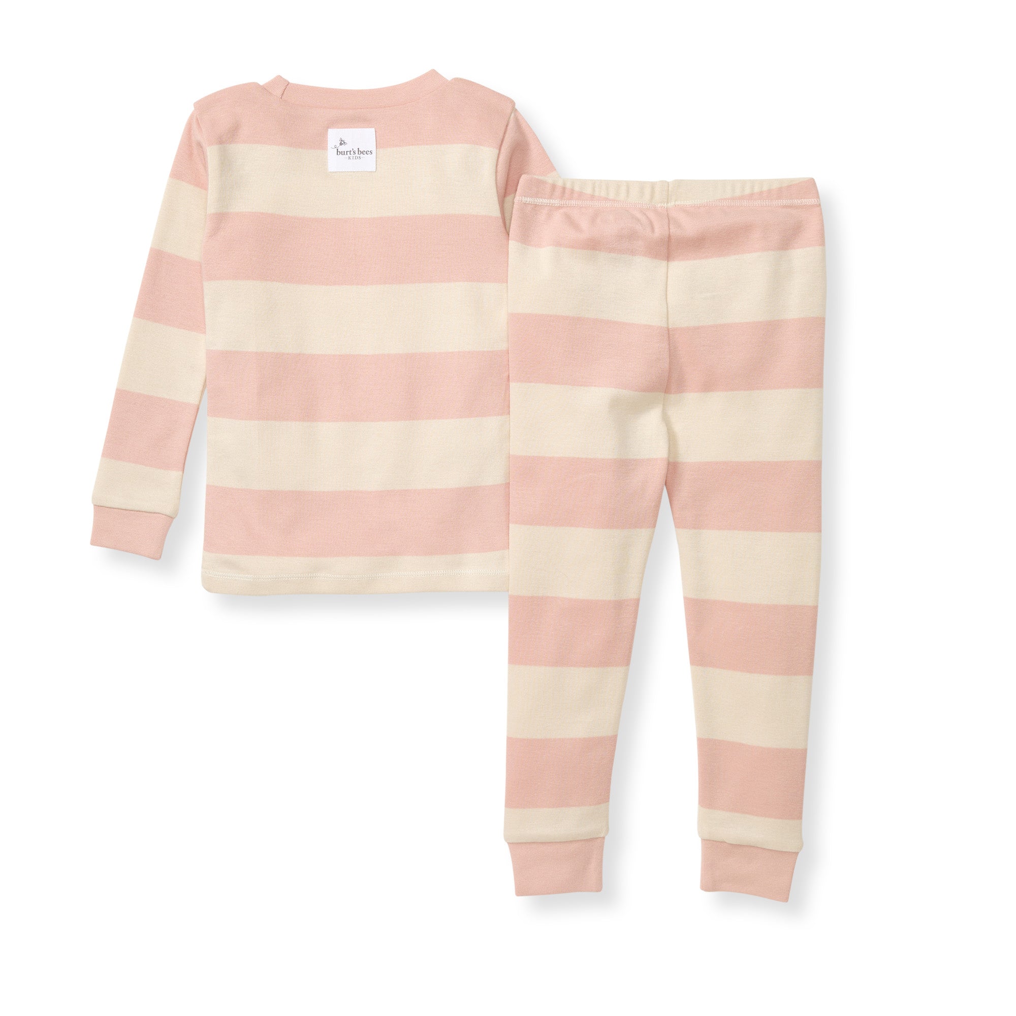 Rugby Stripe Organic Cotton Two-Piece Pajamas - Pink Sand、mySite、g9winljtr