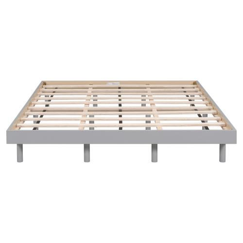 Modern Design Full Floating Platform Bed Frame for Walnut Color、、xpatfood