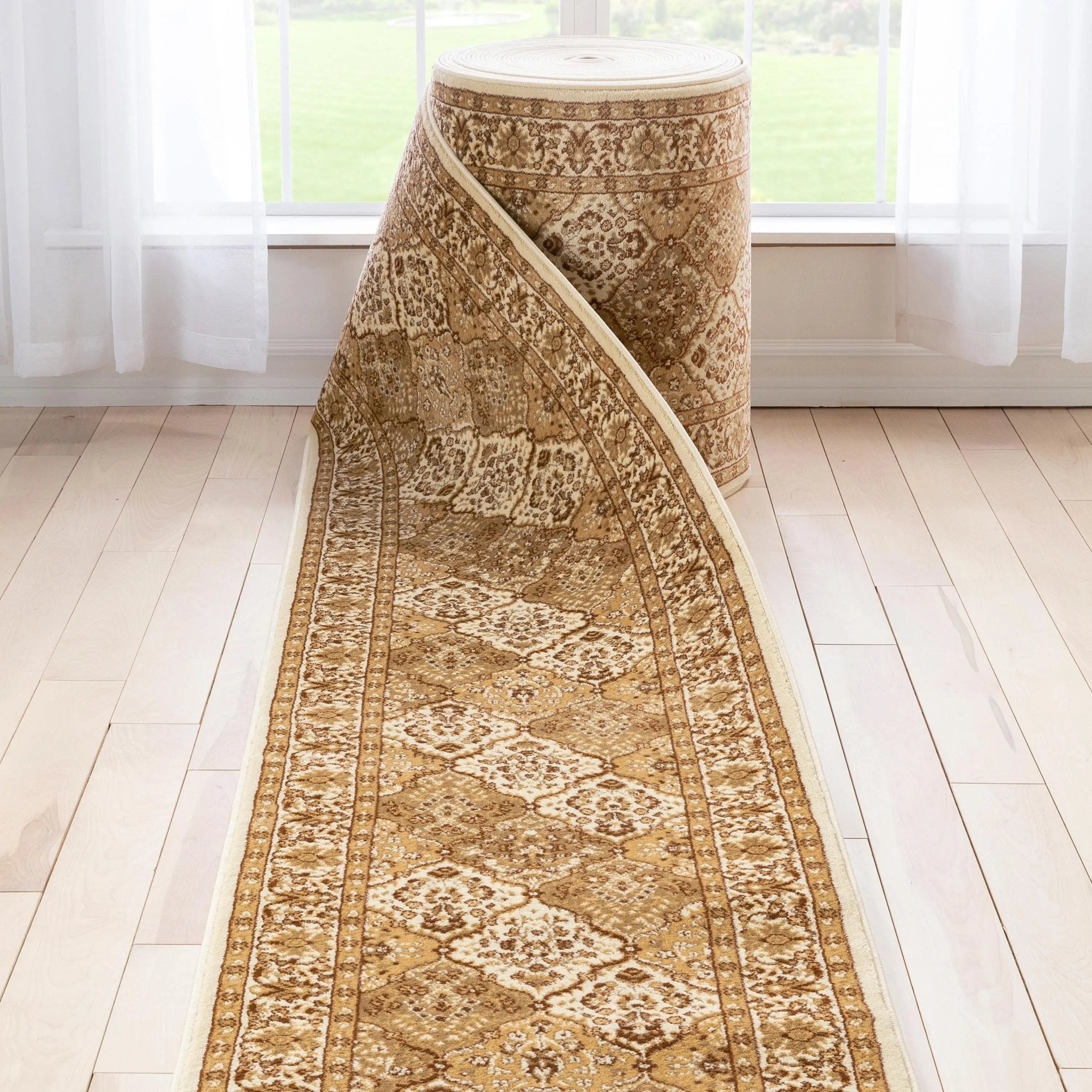 Custom Size Runner Emine Persian Trellis Transitional Ivory 27 Inch Wide x Choose Your Length Hallway Runner Rug、mySite、gigharbornorthrealestate