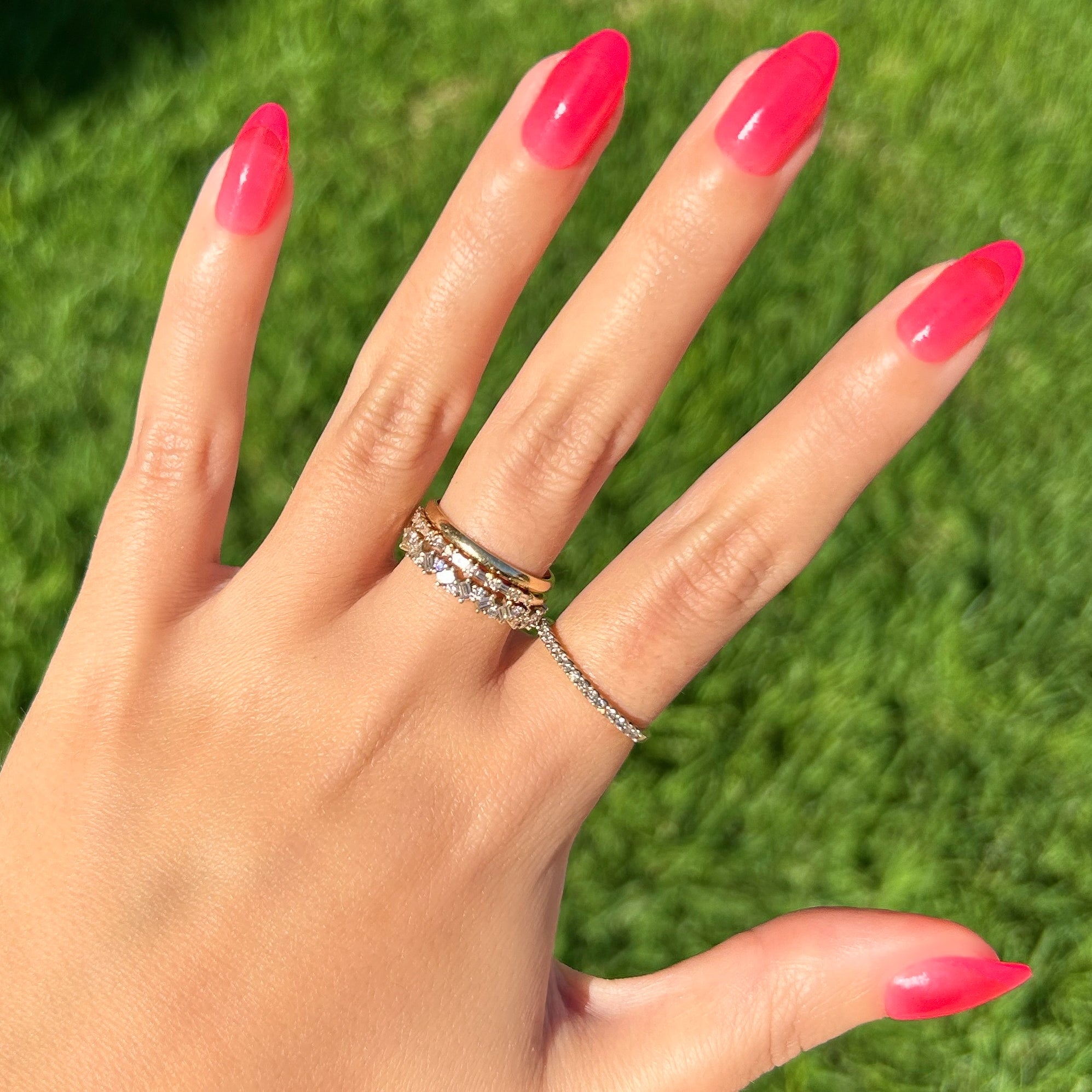 Double Pink Jelly French - Press-On | Medium | Almond、mySite、solidvoid