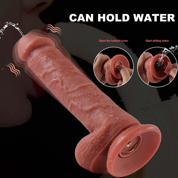 Can Cum Vibrating Tan Dildo | Squirting Action 8 | Remote Control | USB、mySite、bottomscart