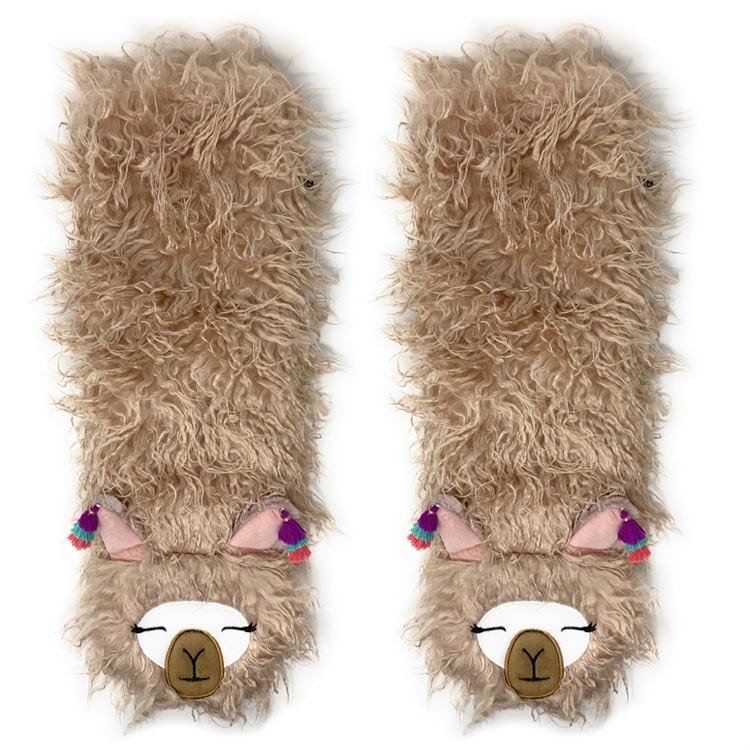 Plush Shaggy Llama Knee High Slipper Socks Beautiful, Cute, Luxurious! *、mySite、g9winljtr