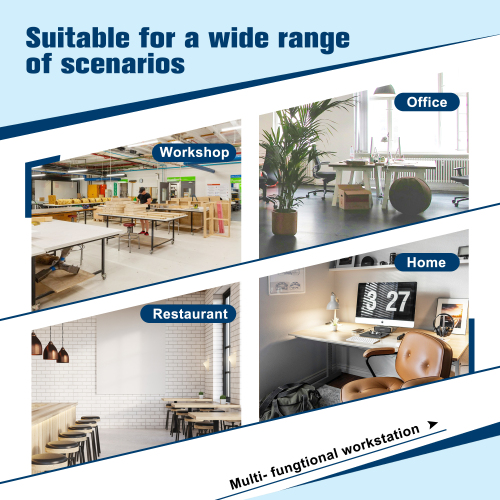 Adjustable Height Workbench, 60" Rubber Wood Top Heavy duty Workstation with Power Outlets, 2000 LBS Load Capacity Hardwood Worktable for Workshop, Garage, Office, Home, Commercial、、casual