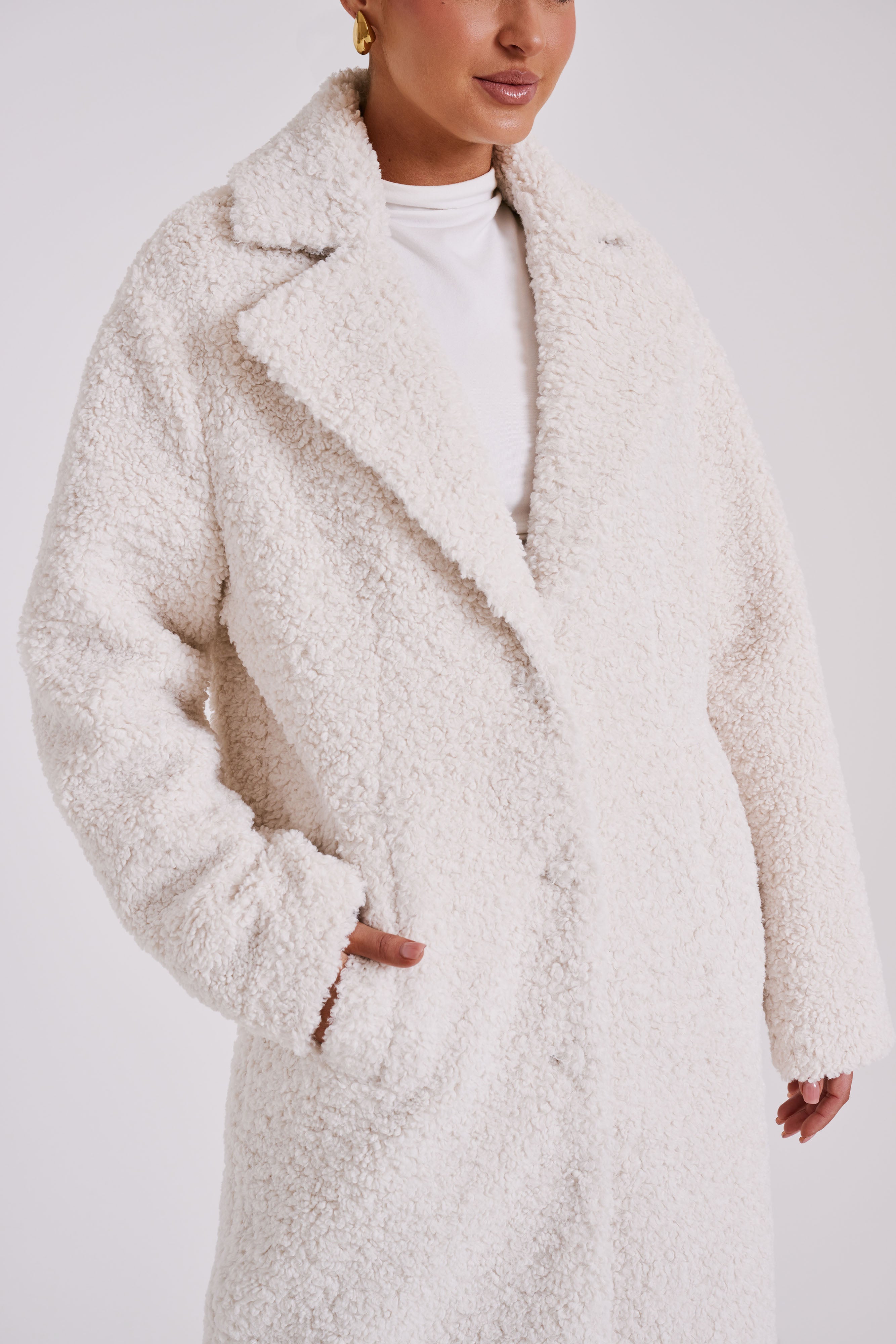 Izzy Boucle Coat - Cream、mySite、solidvoid