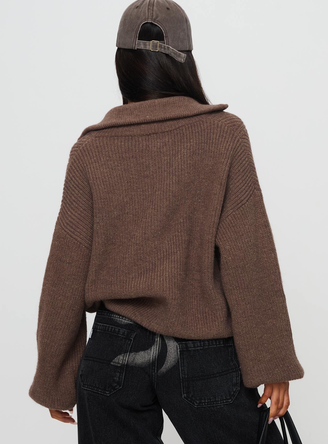 Hertford Zip Through Knit Sweater Brown、mySite、solidvoid