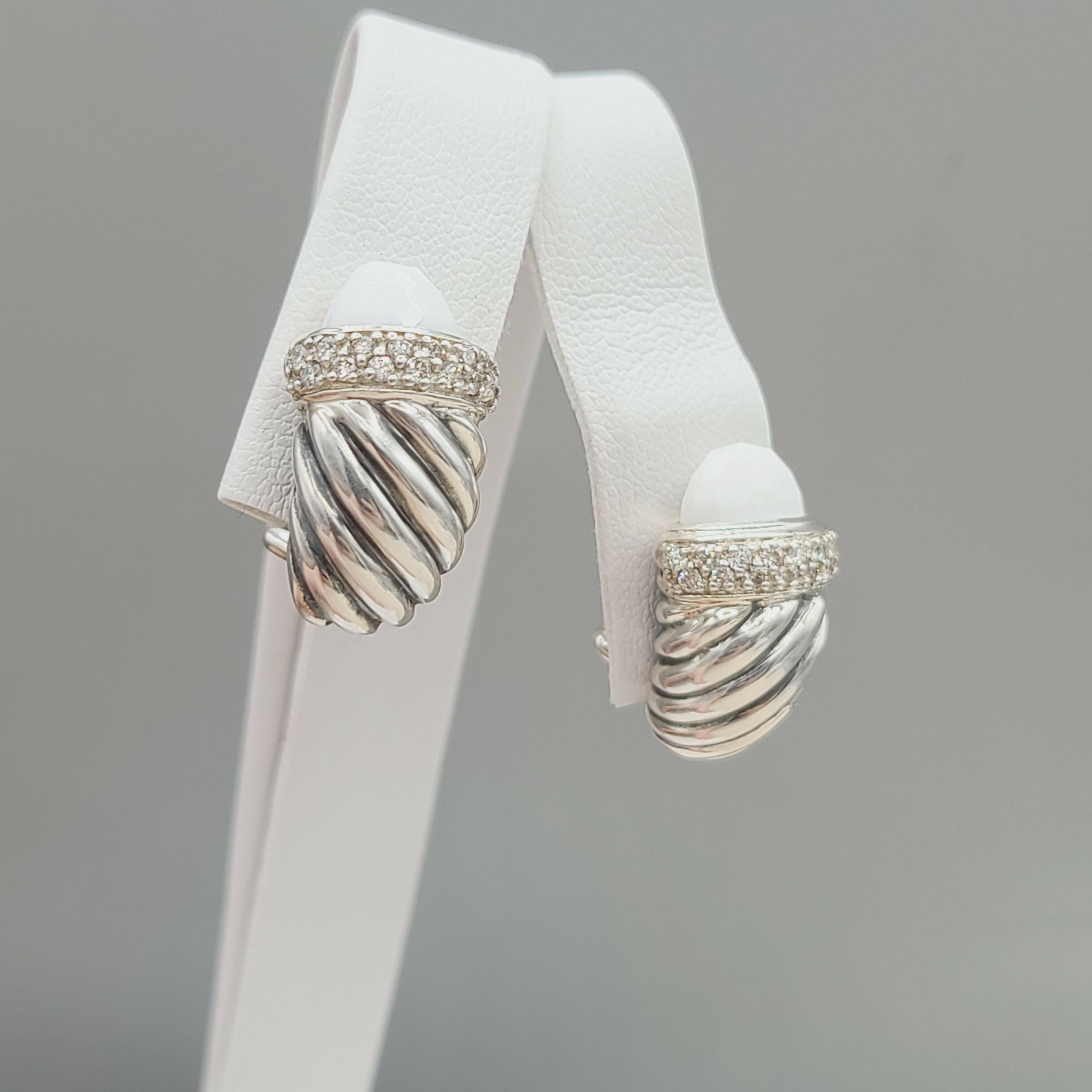David Yurman Waverly Earrings White Agate & Diamonds、mySite、hinf8tx79