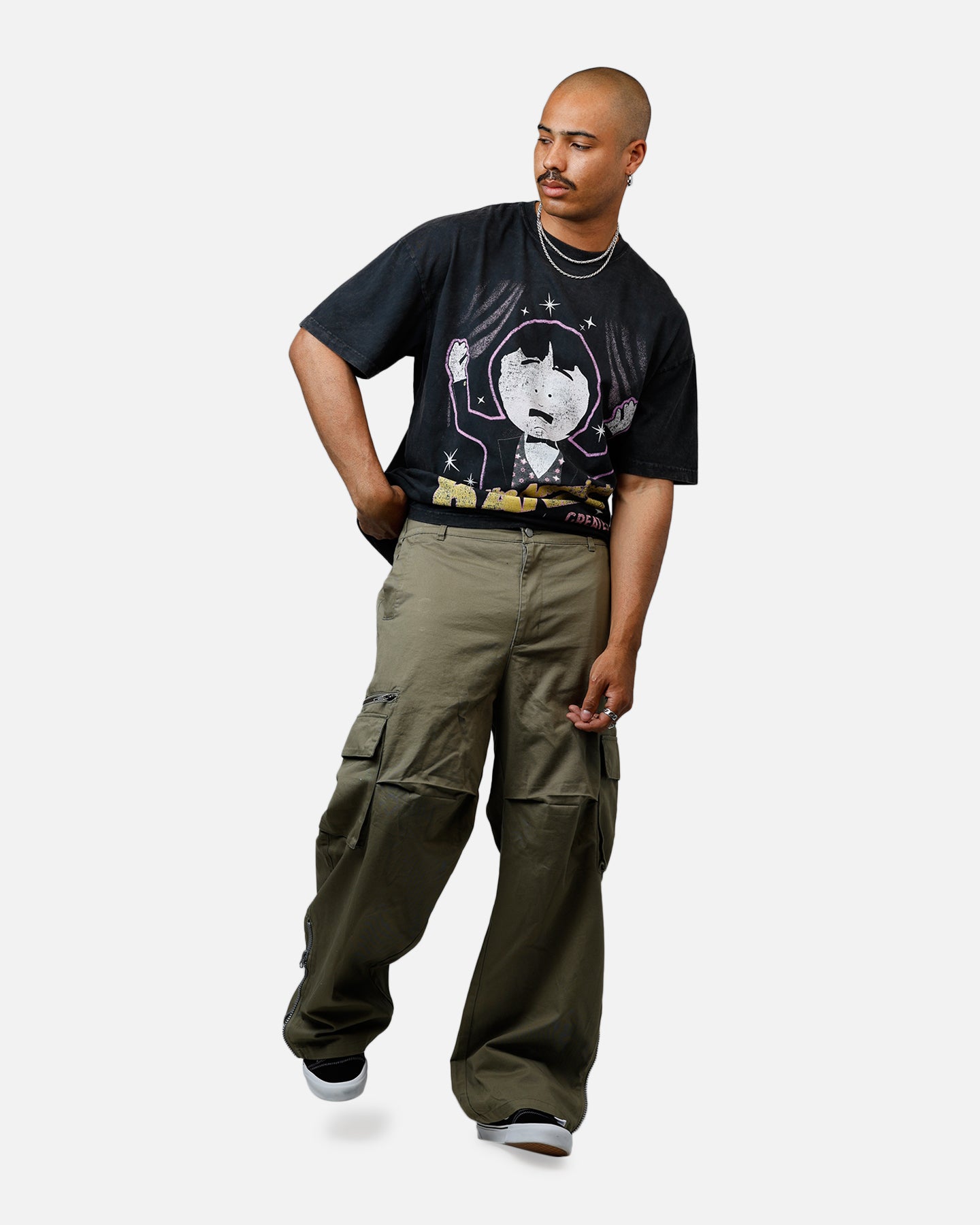 73 Studio The Amazing Randy Heavyweight T-Shirt Black Acidwash、mySite、zt4zffjzw