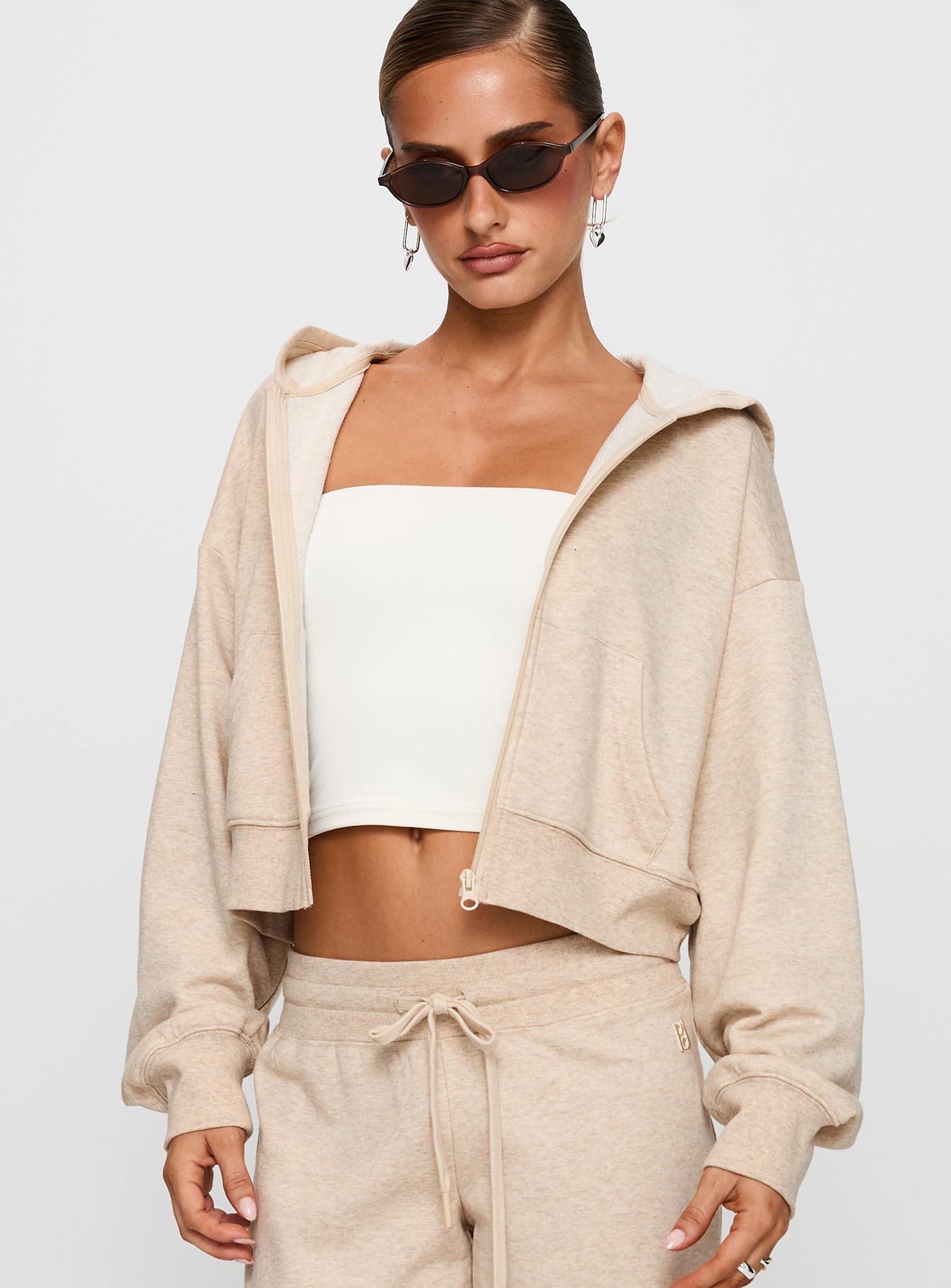 Revive Zip Through Hoodie Oat Marle、mySite、solidvoid