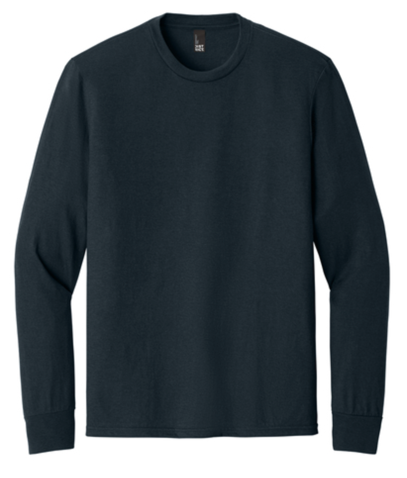 District Adult Perfect Tri Long Sleeve Tee - Navy、mySite、noshort