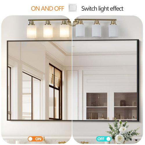 39" Modern 6-Light Vanity Bathroom Mirror Light, Frosted White Glass with Black Iron Frame, Contemporary Wall Sconce for Bedroom, Bathroom, and Dressing Room (No Bulbs)、、eastwooduniform