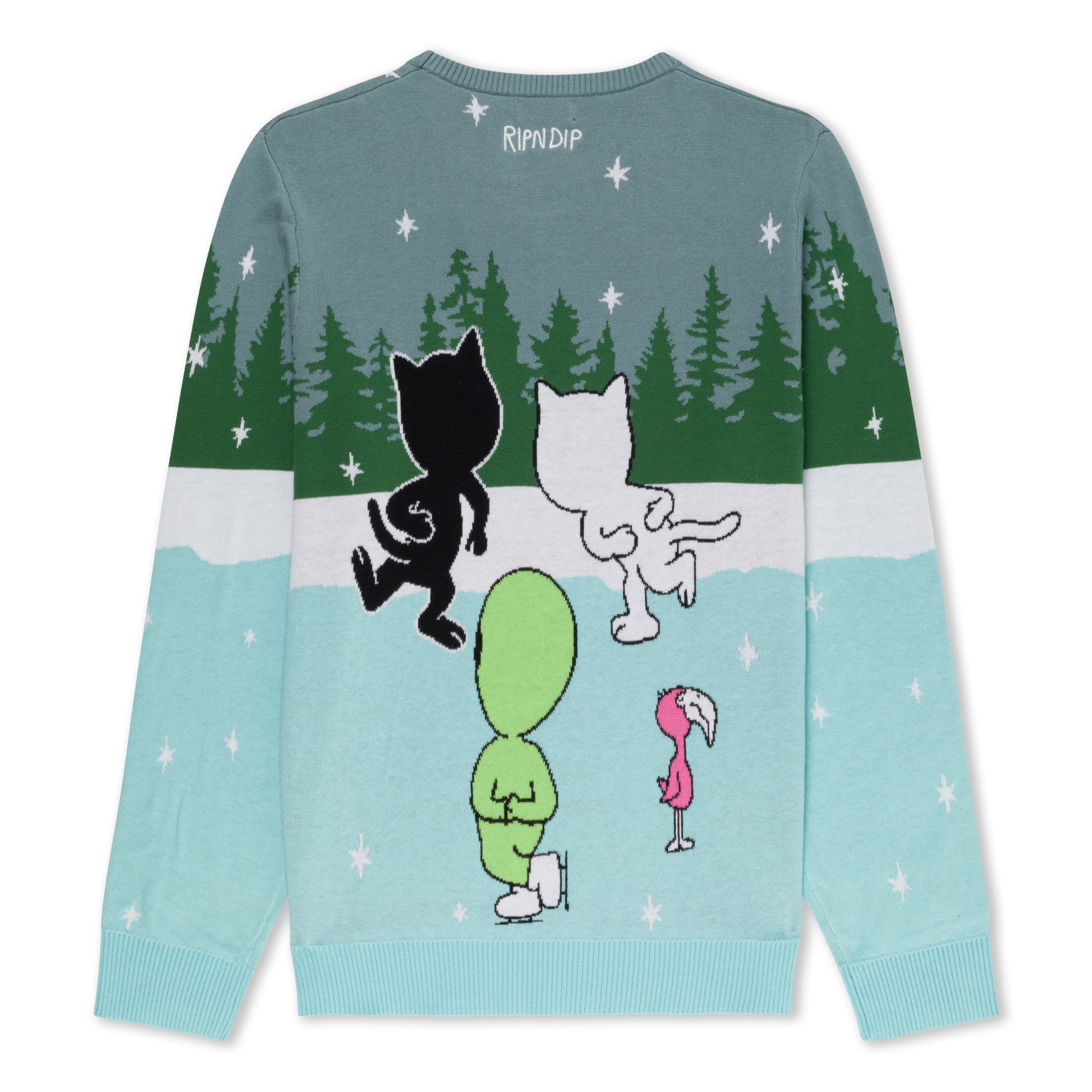  Skating With Friends Knit Sweater (Light Blue)、mySite、merchandisen