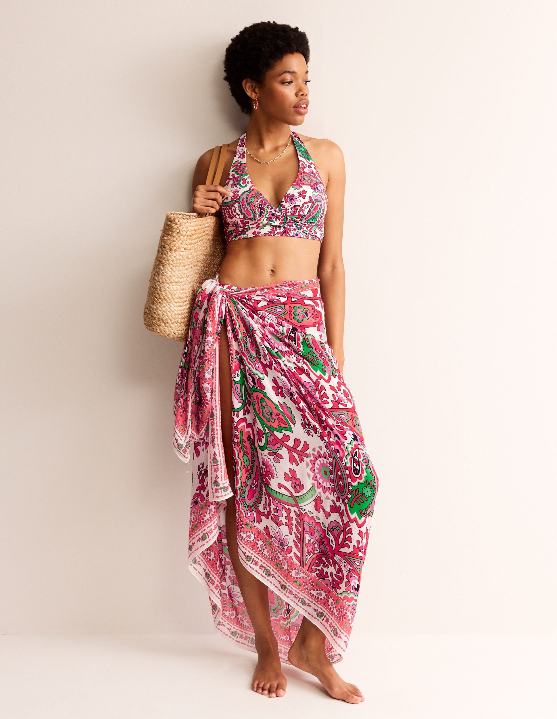  Printed Sarong Scarf-Ivory, Fantastical Paisley、mySite、ashleygrahame