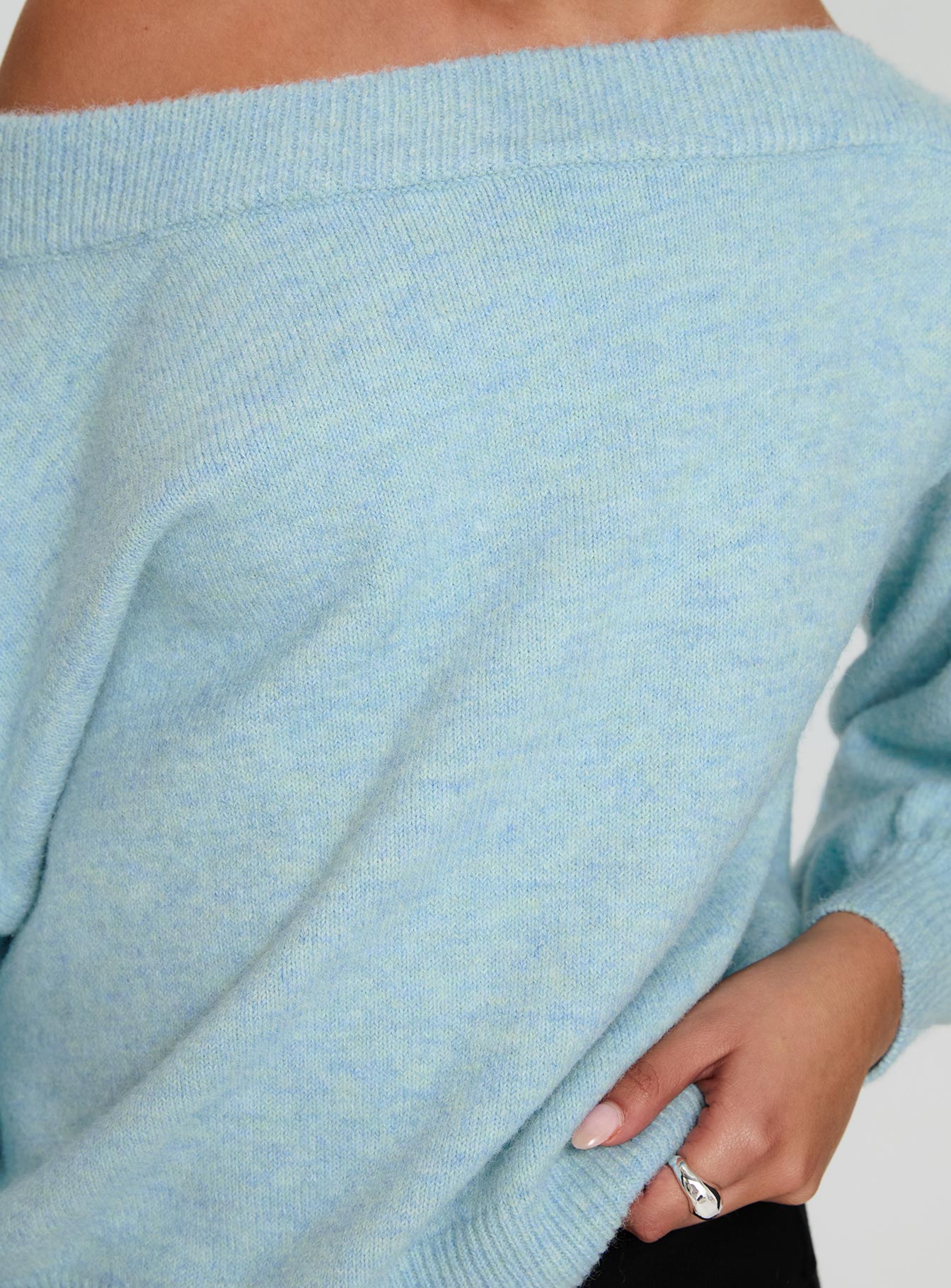 Noble Off The Shoulder Jumper Blue、mySite、solidvoid