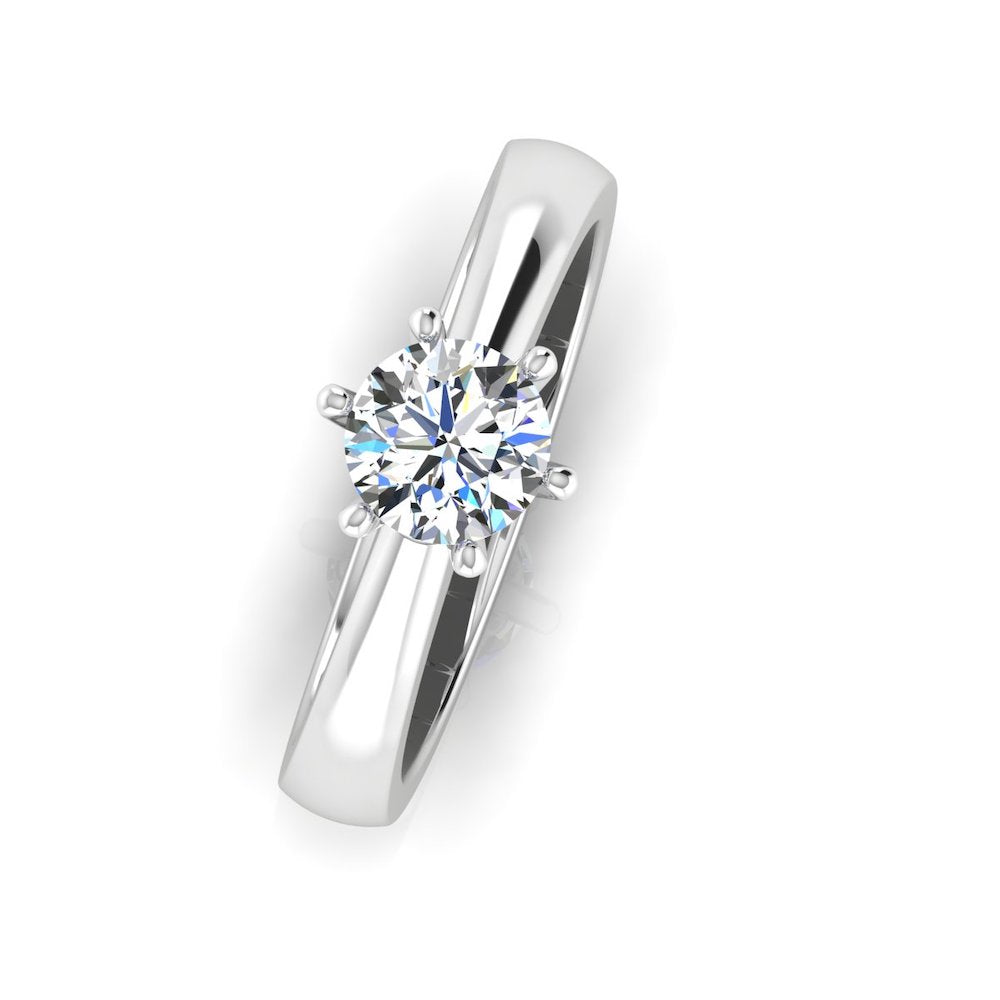 Raised Solitaire Brilliant Cut Moissanite Engagement Ring、mySite、hinf8tx79