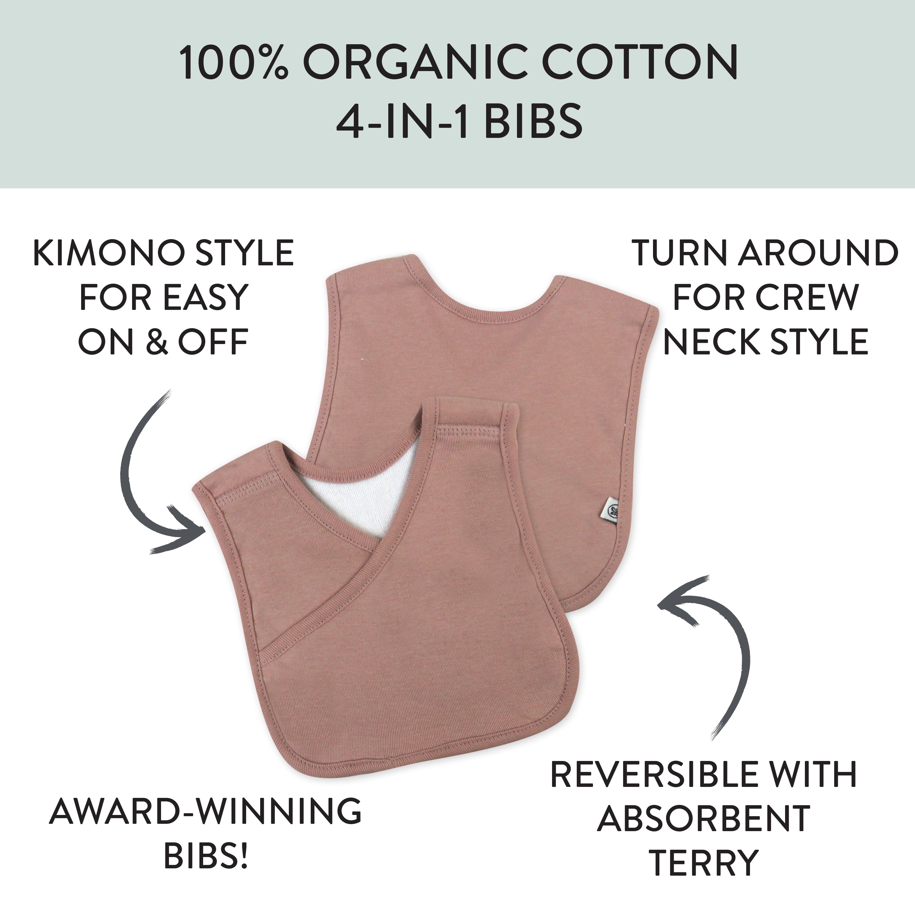  5-Pack Organic Cotton 4 in 1 Reversible Bibs、mySite、layawaytickets