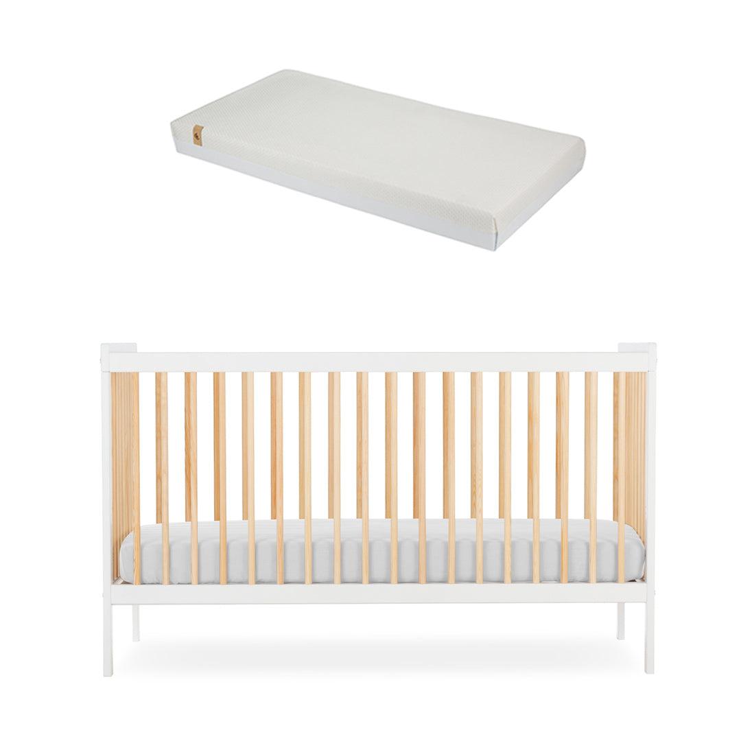  CuddleCo Nola Cot Bed - White/Natural、mySite、merchandisen