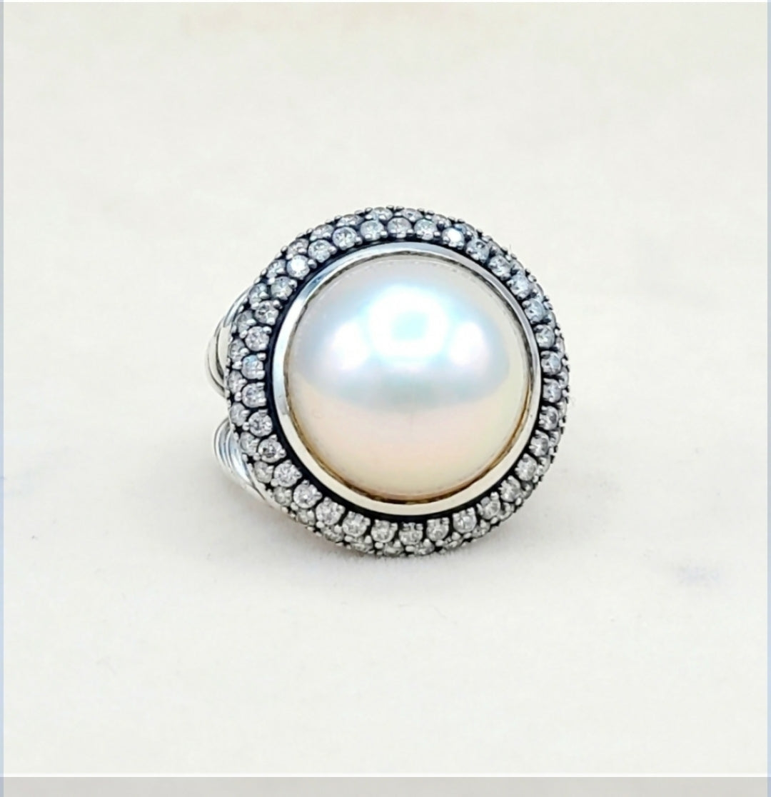 David Yurman Cerise Moonlight Ice Ring 鈥?Pearl & Diamonds、mySite、hinf8tx79