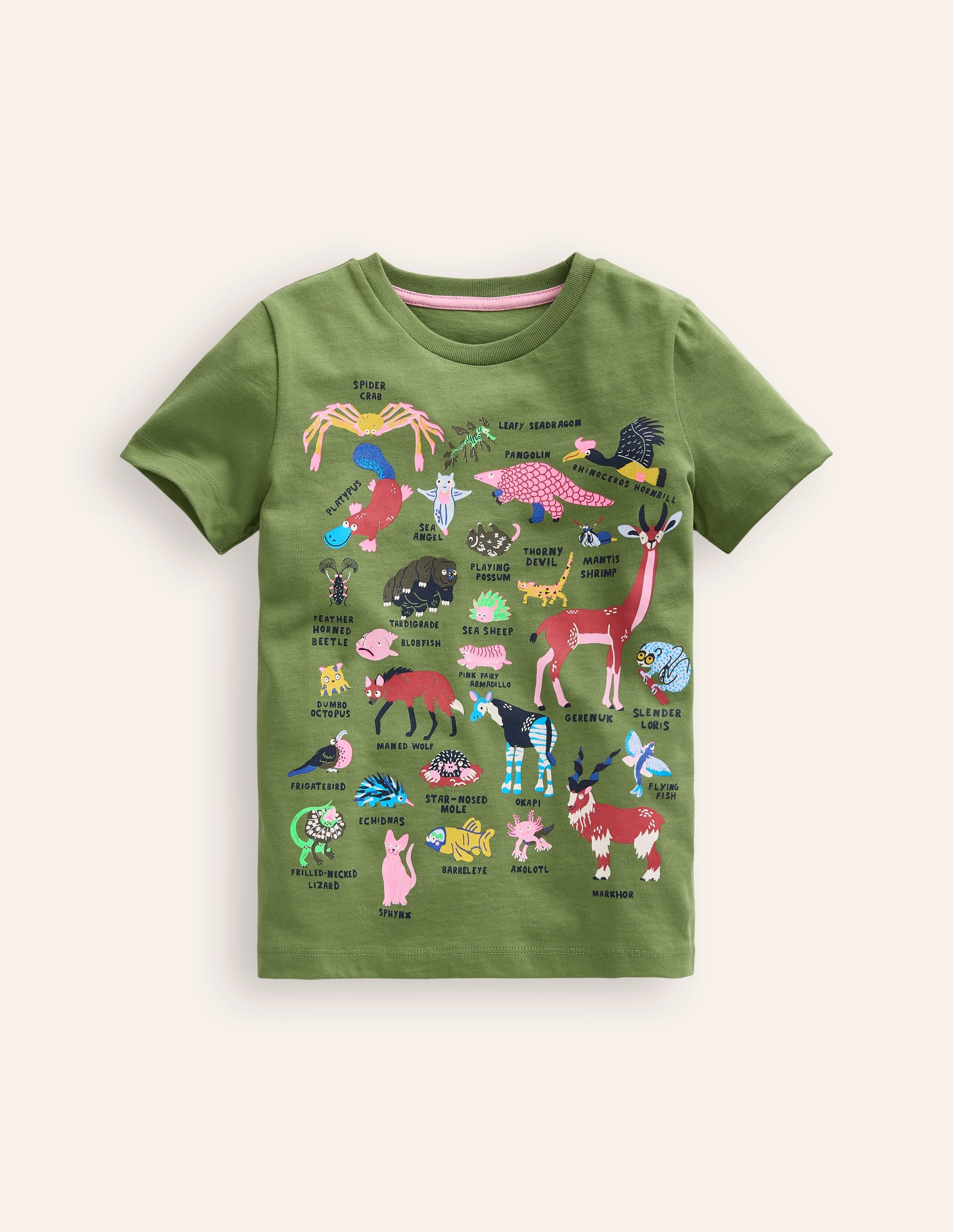  Animal Short Sleeve T-Shirt-Safari Green Odd Animals、mySite、ashleygrahame
