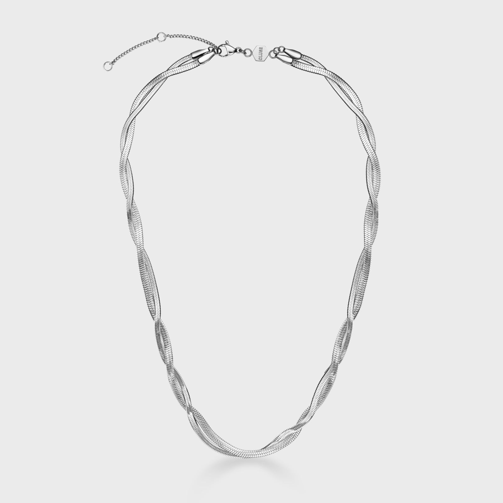  Élevé Twisted Snake Necklace, Silver Colour