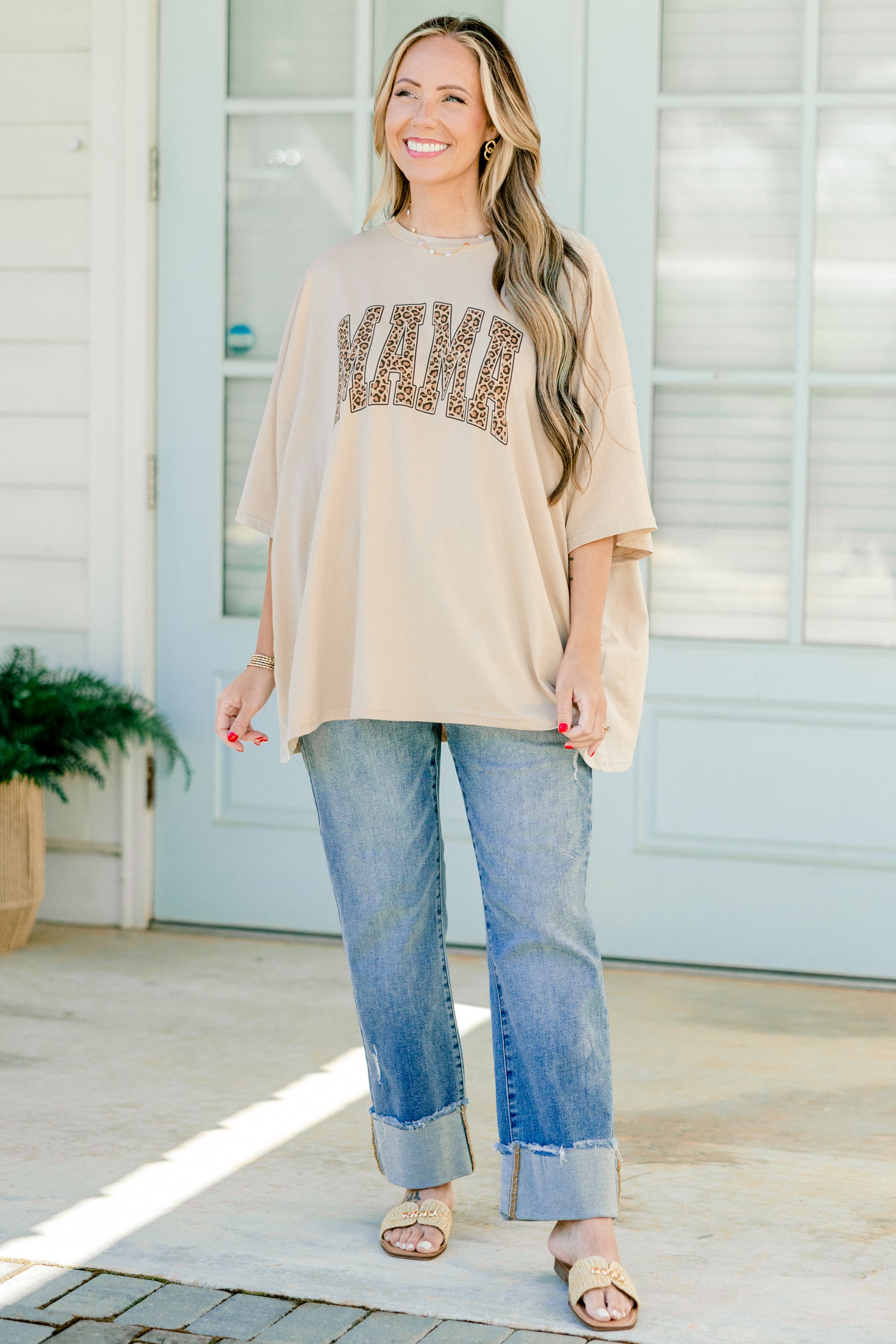  Leopard Mom Boyfriend Tee, Light Mocha、mySite、justintrudeaud