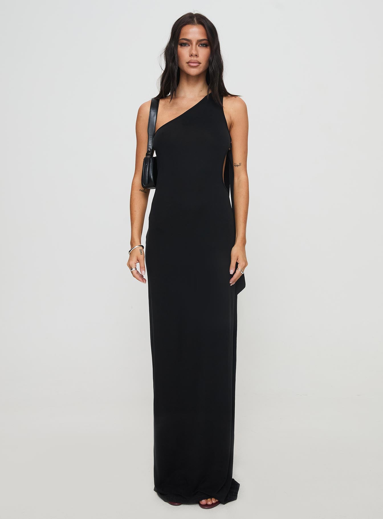Trail Blazer Asymmetrical Maxi Dress Black、mySite、solidvoid