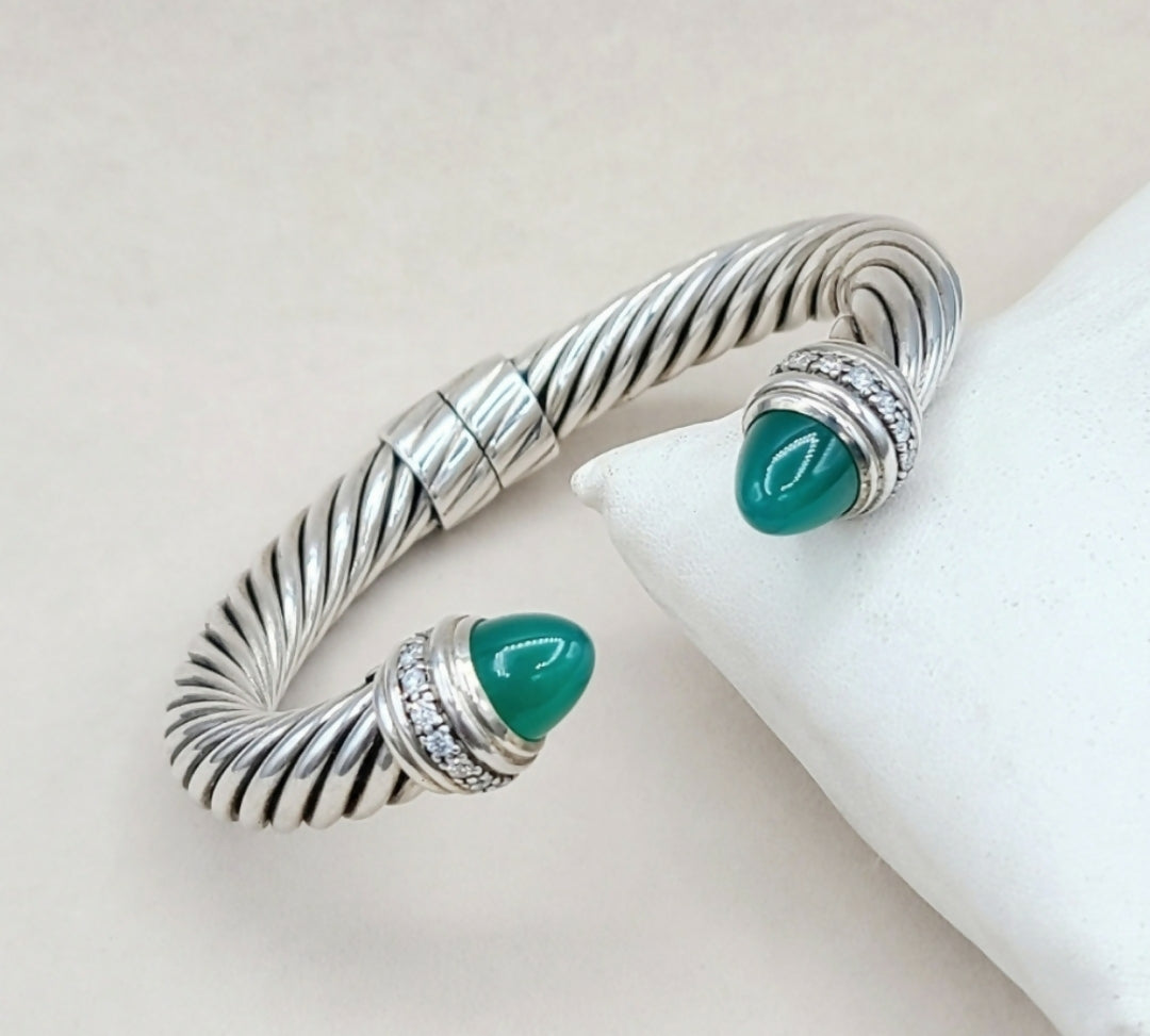 David Yurman Cable Bracelet 10mm 鈥?Green Onyx & Diamonds、mySite、hinf8tx79