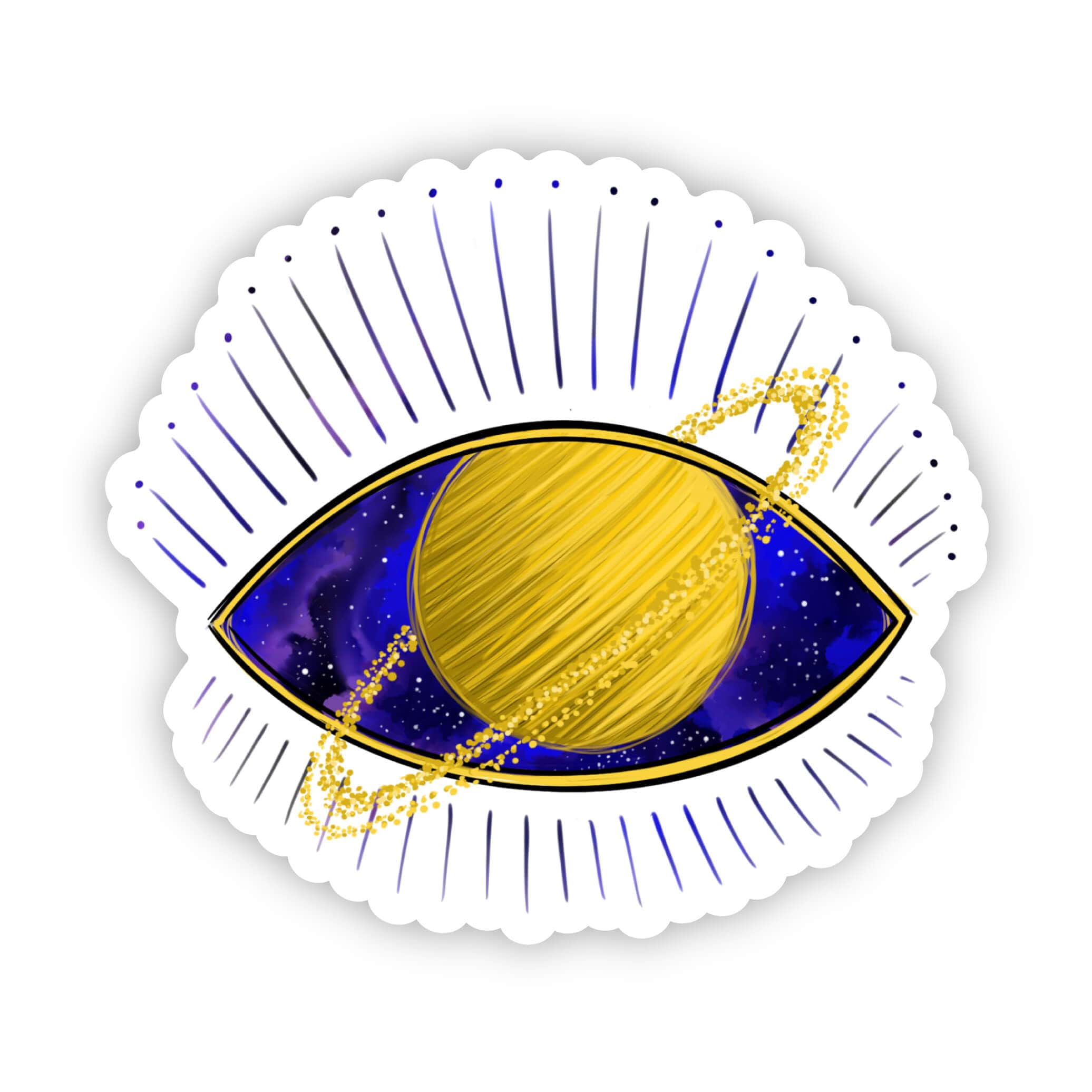  Abstract Evil Eye Sticker - Purple & Gold、mySite、ghnorth