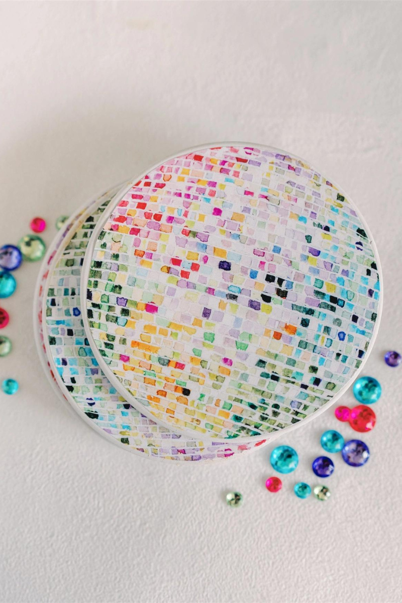 Ceramic Disco Ball Coaster Pack- Set of 4、mySite、hinf8tx79