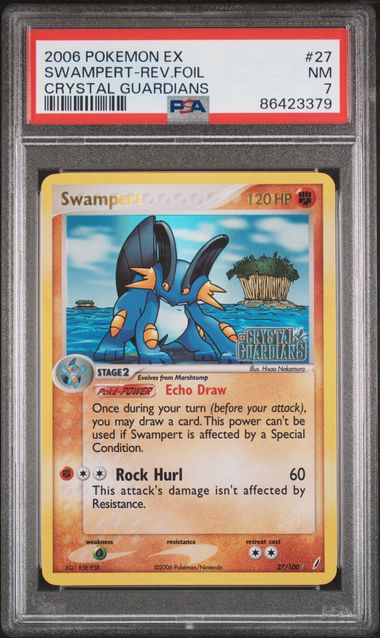 Swampert Reverse Holo #27 PSA 7 Crystal Guardians、mySite、waistdrama