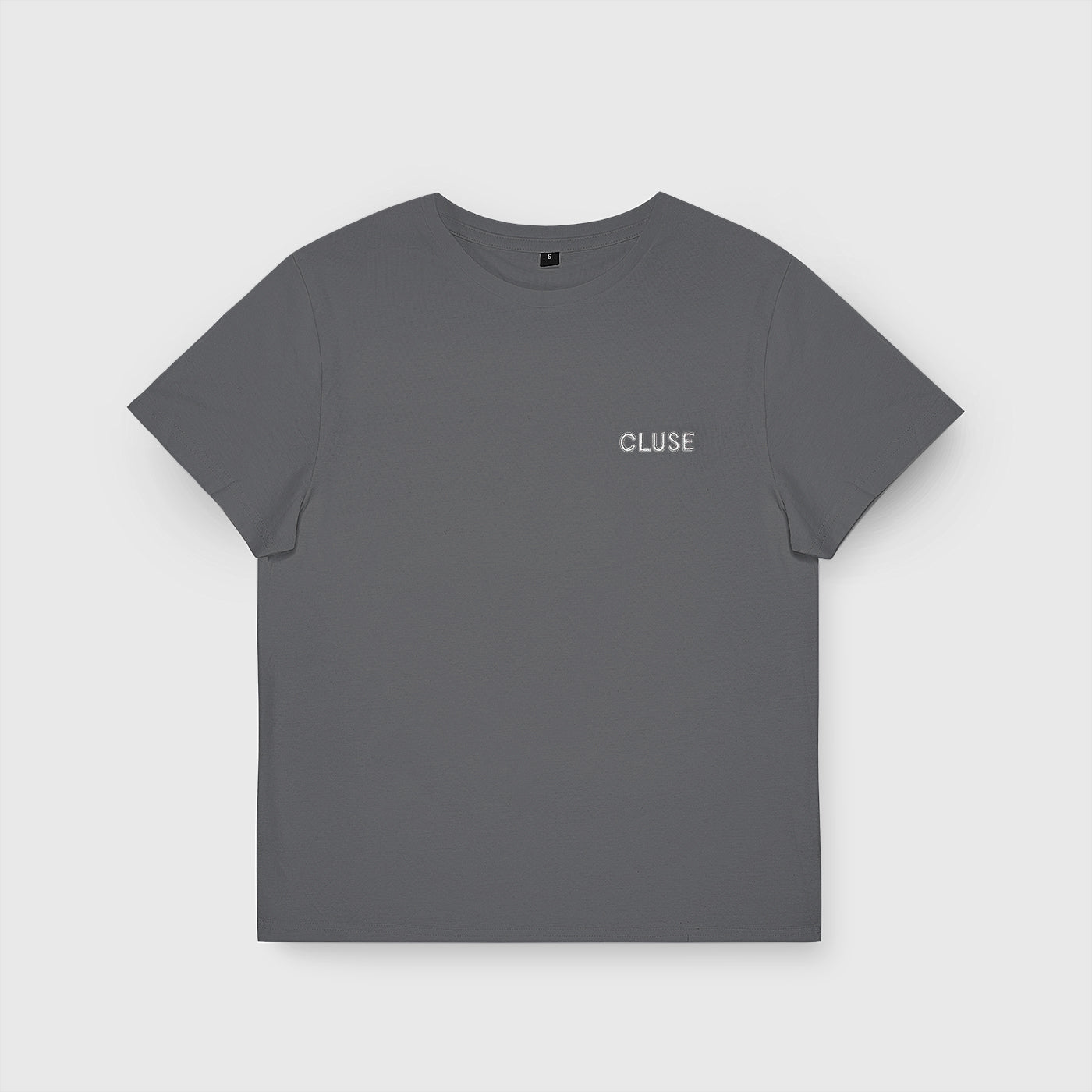  T-Shirt Dark Grey, White Logo, Large