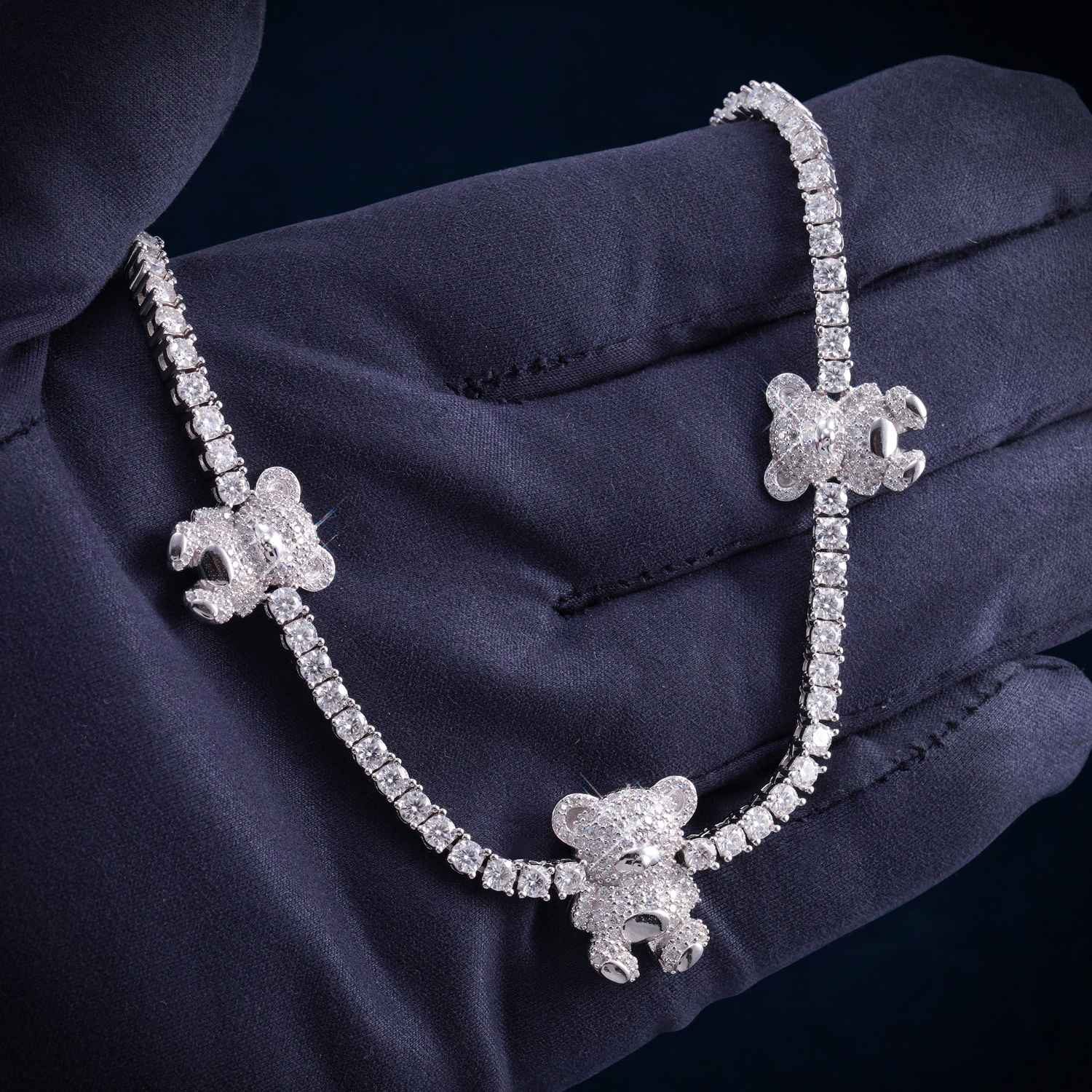 3MM Moissanite Teddy Bear Tennis Necklace 14K、mySite、hinf8tx79