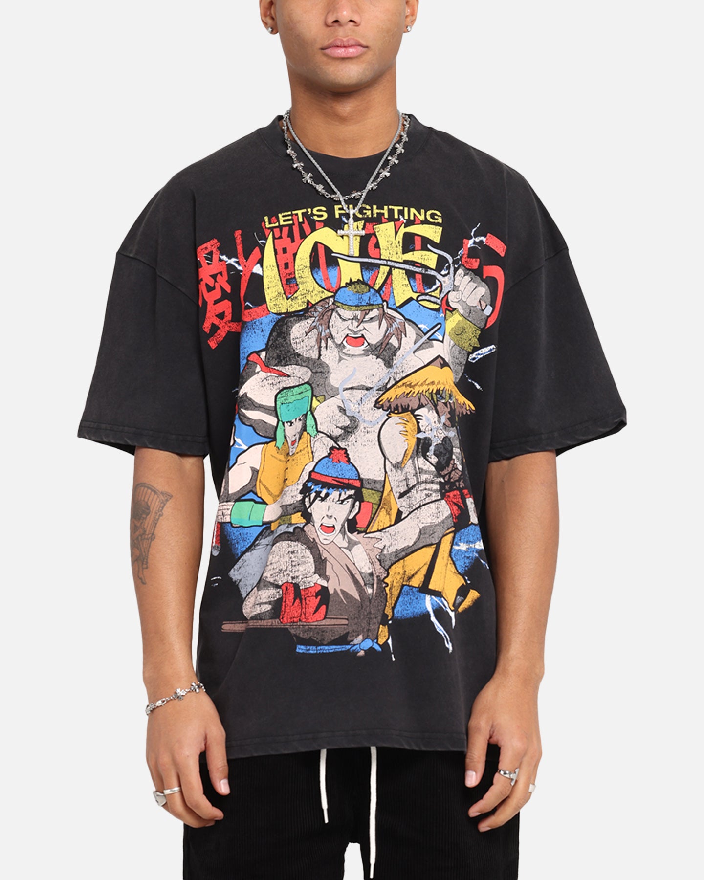 73 Studio X South Park Lets Fighting Love Vintage T-Shirt Black Acidwash、mySite、zt4zffjzw