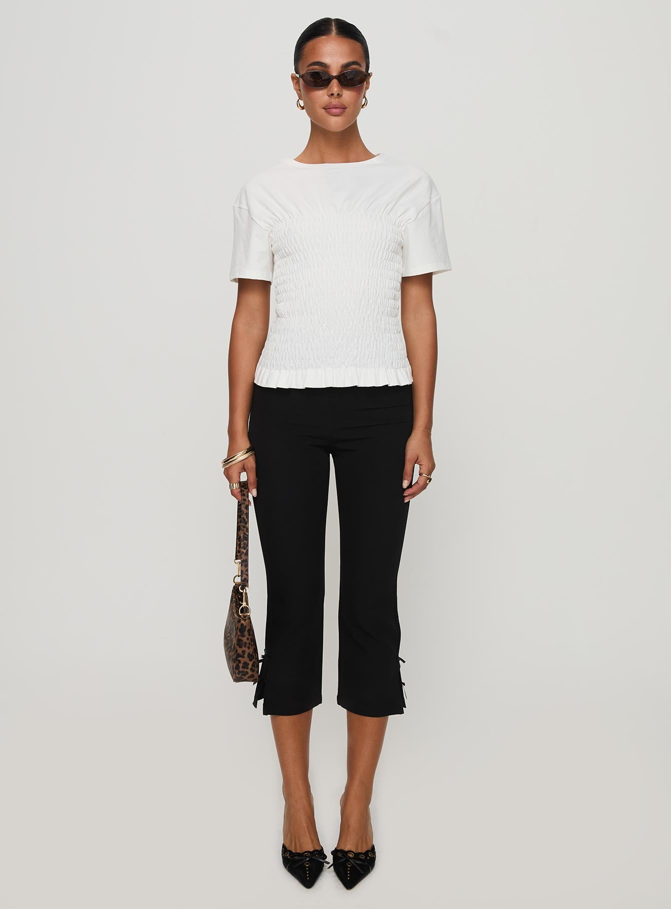 Maybe Tomorrow Ruched Top White、mySite、solidvoid