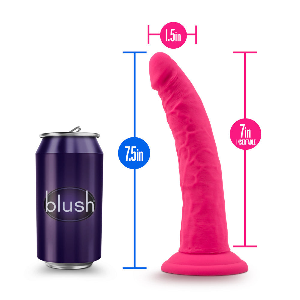 Ruse By Blush® | Jimmy Realistic Curved G-Spot Hot Pink 7.5-Inch Long Dildo With Suction Cup Base、mySite、bottomscart
