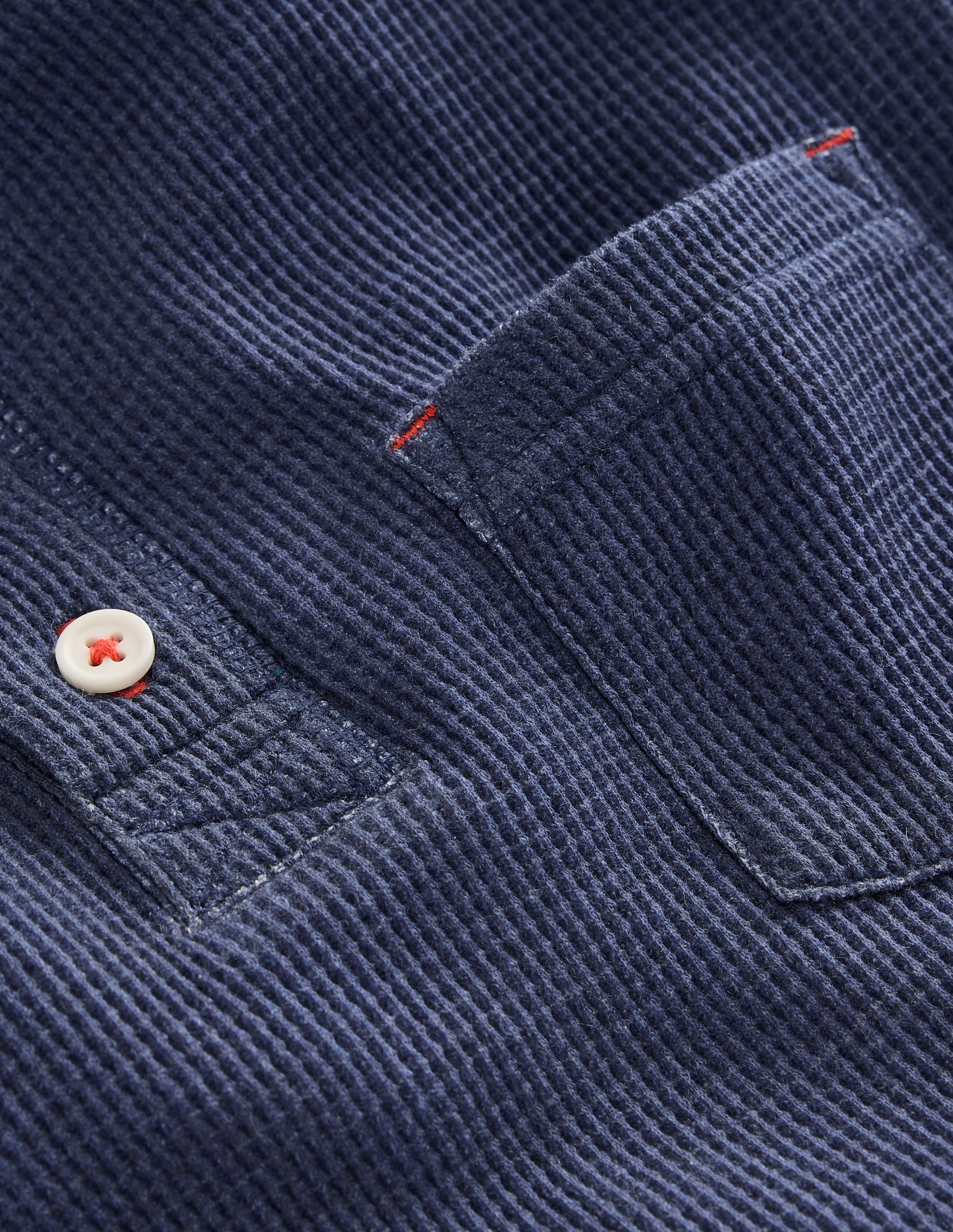  Waffle Henley T-Shirt-College Navy Marl、mySite、ashleygrahame