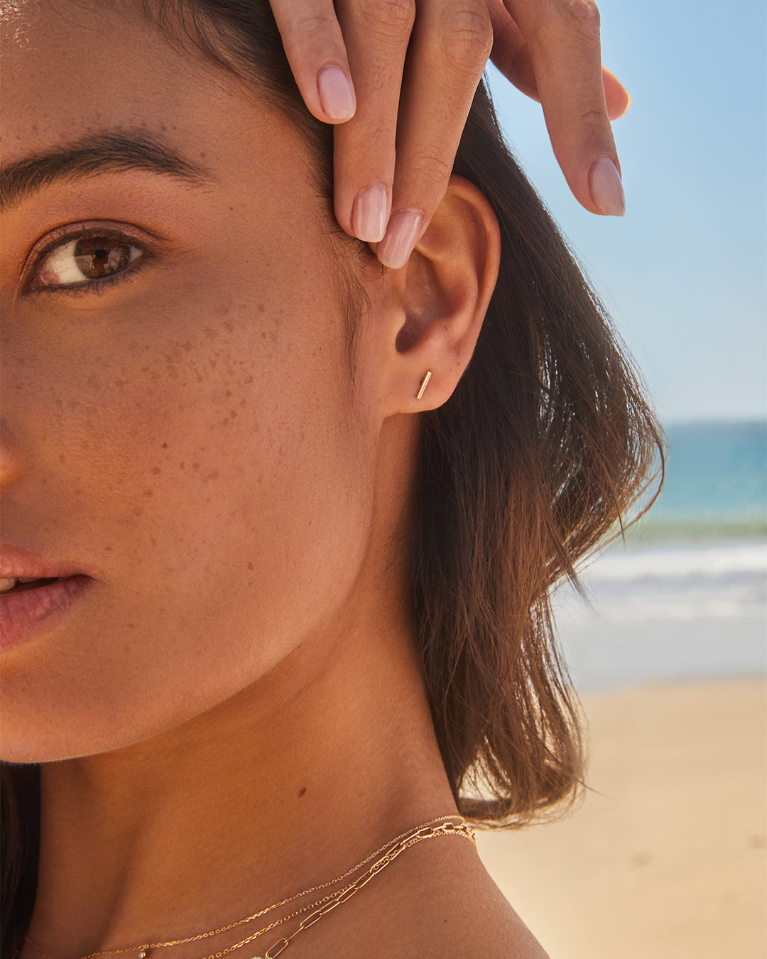 14k Gold Rose Bar Studs、mySite、hinf8tx79