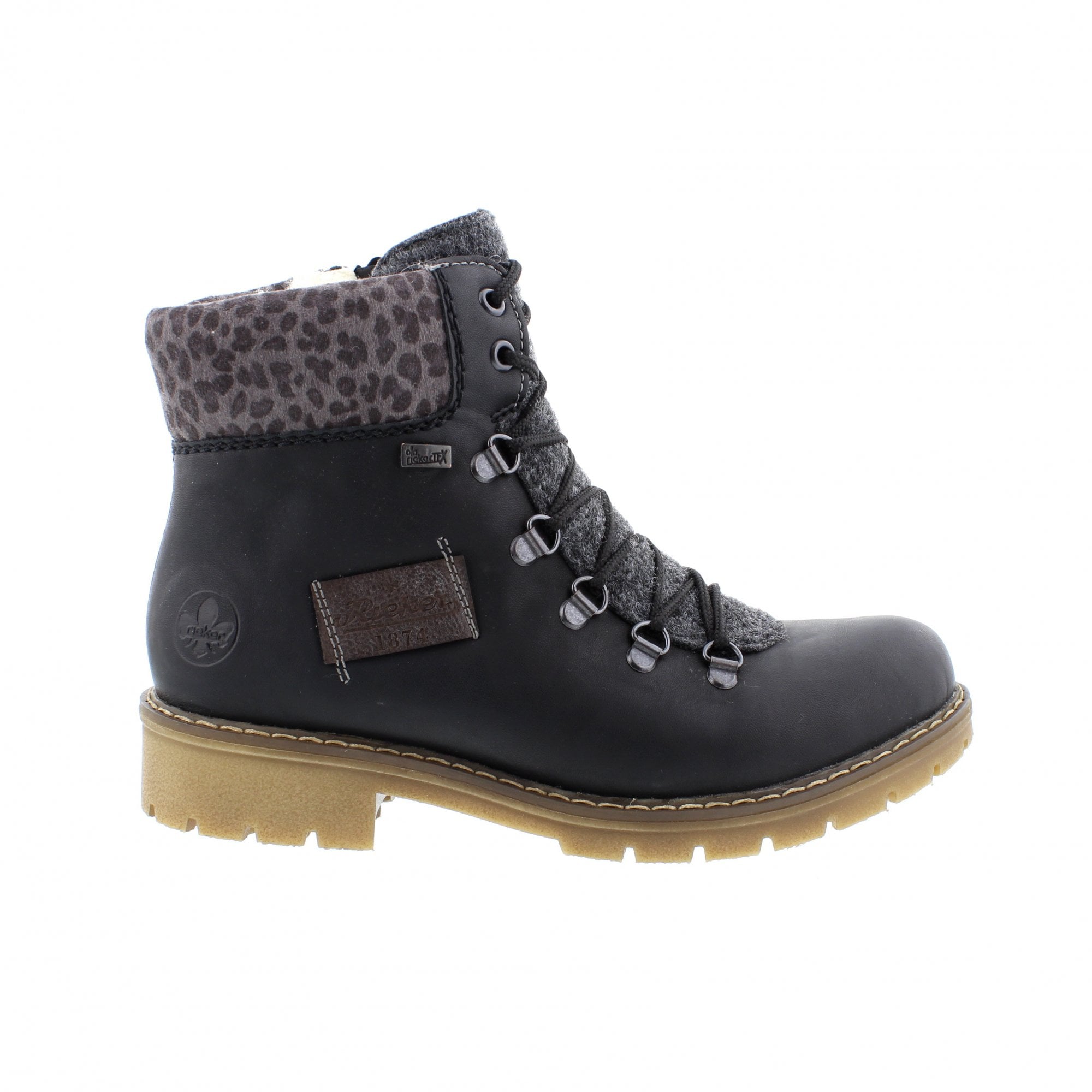  Rieker Women's Sabrina 36 Fur Lined Ankle Boot - Schwarz/Anthrazit/Basalt/Leo、mySite、preschool7hills