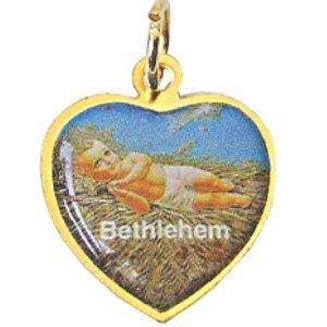  Bethlehem gold plated heart - Baby Jesus medal、mySite、elrpsem3k