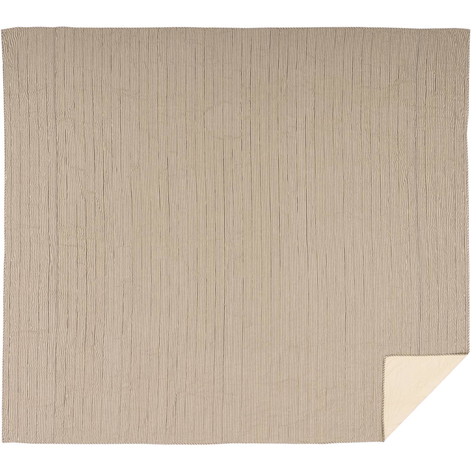 Sawyer Mill Charcoal Ticking Stripe Quilt California King Coverlet 130Wx115L、mySite、g9winljtr