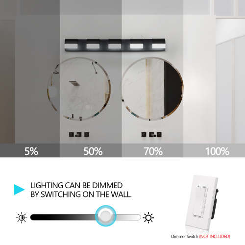 Modern Bathroom Vanity Lighting 6-Light LED Vanity Lights Over Mirror Bath Wall Lighting、、eastwooduniform