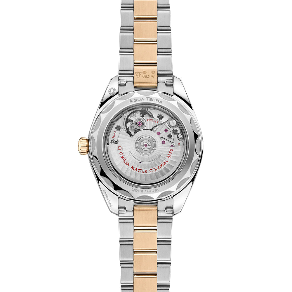  Seamaster Aqua Terra 150M Two-Tone Diamonds 30mm - Mother of Pearl on Bracelet